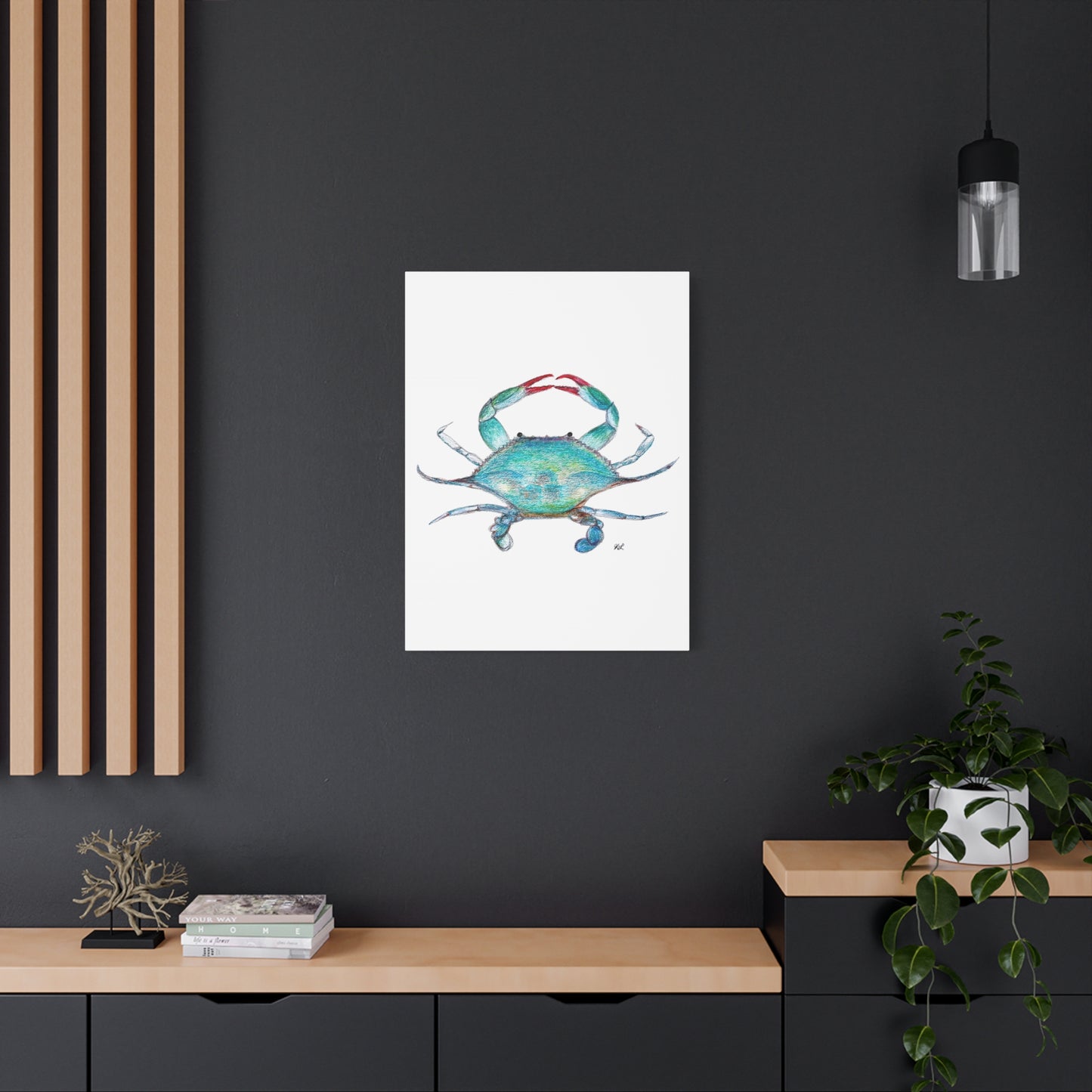 Blue Crab watercolor Canvas Print