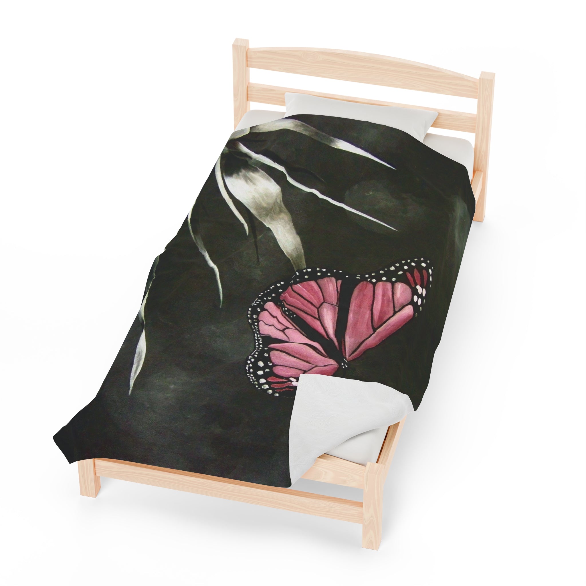 The First Butterfly Velveteen Plush Blanket