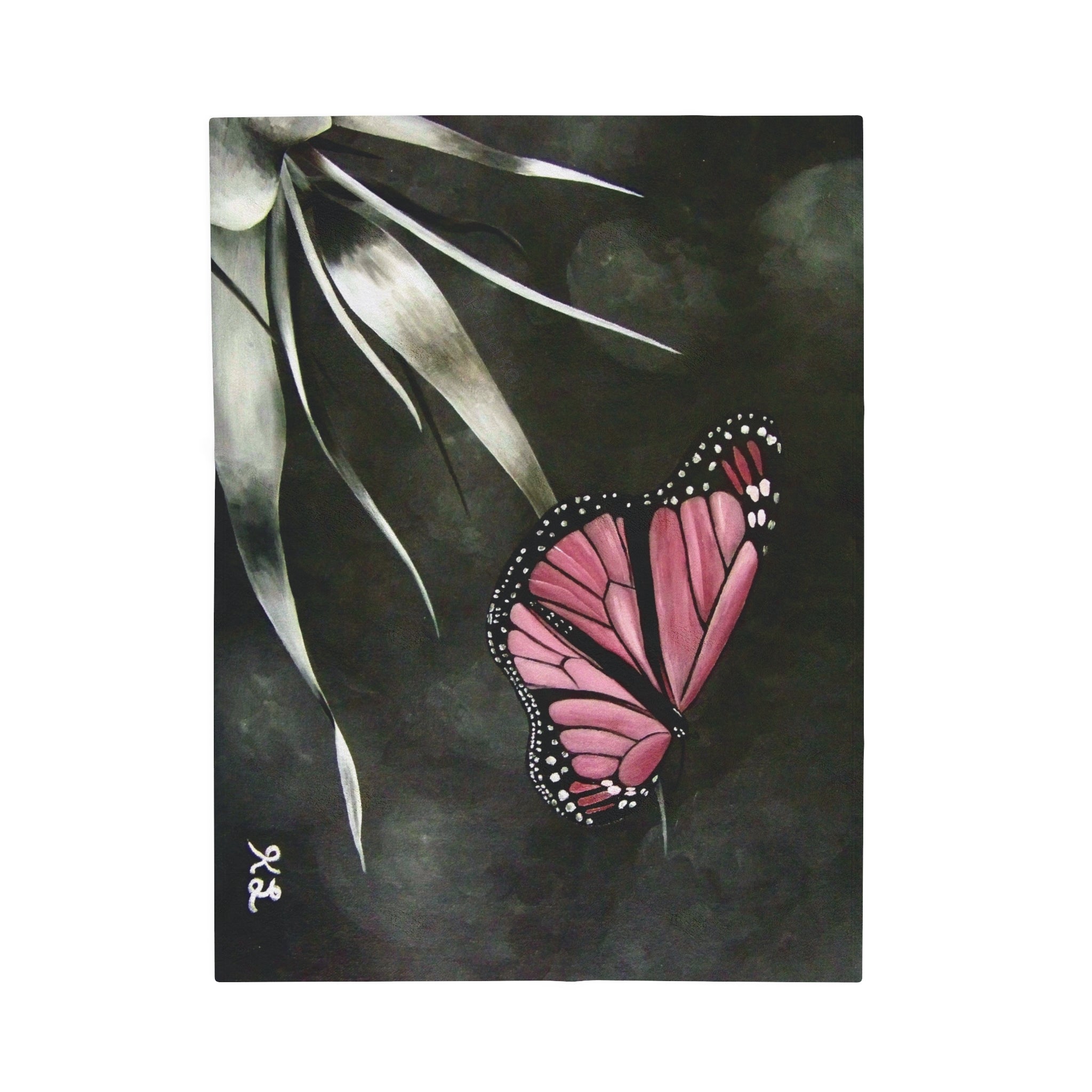 The First Butterfly Velveteen Plush Blanket