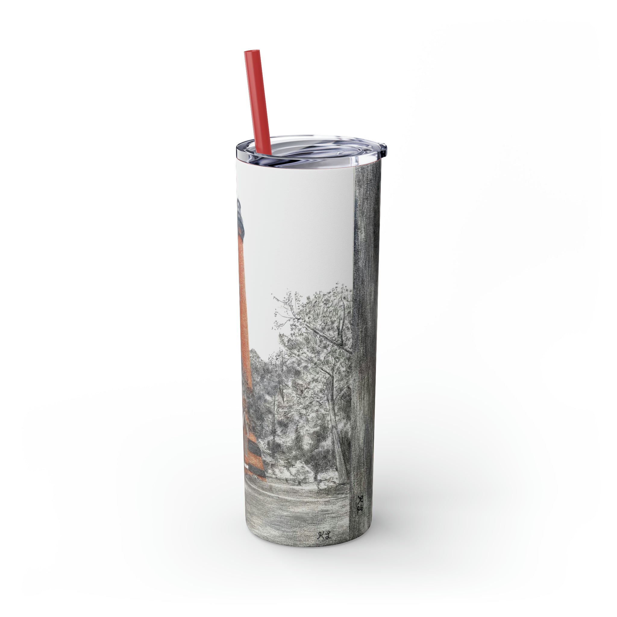 Currituck Lighthouse Skinny Tumbler with Straw, 20oz