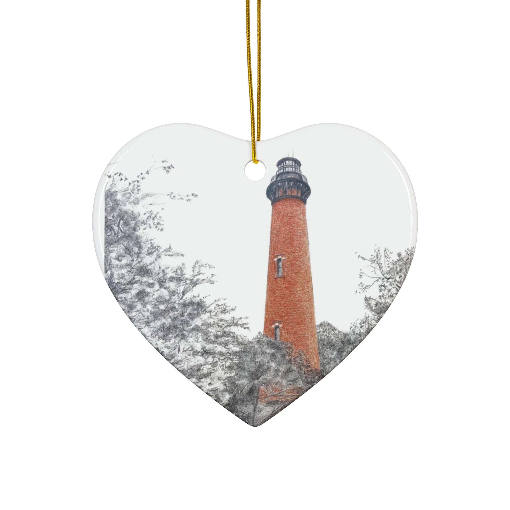 Currituck Lighthouse Ceramic Ornament, 3 Shapes