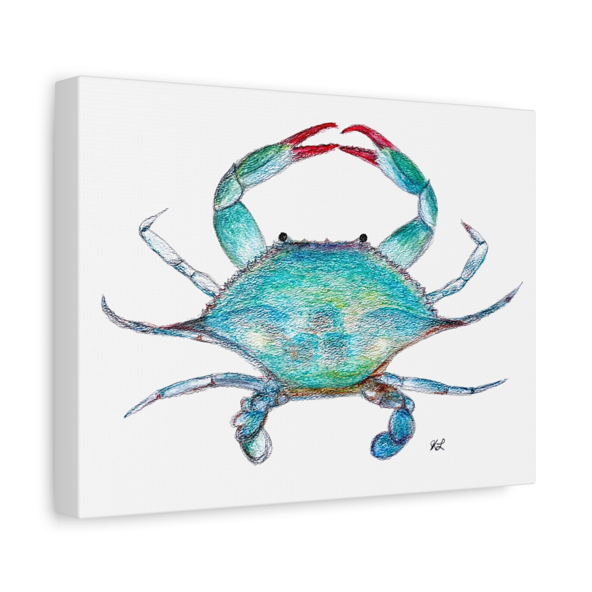 Blue Crab watercolor Canvas Print