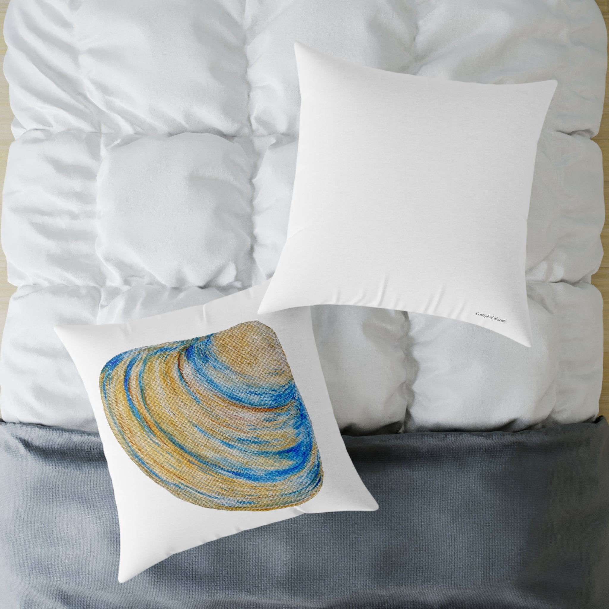 Clam Shell Square Canvas Pillow