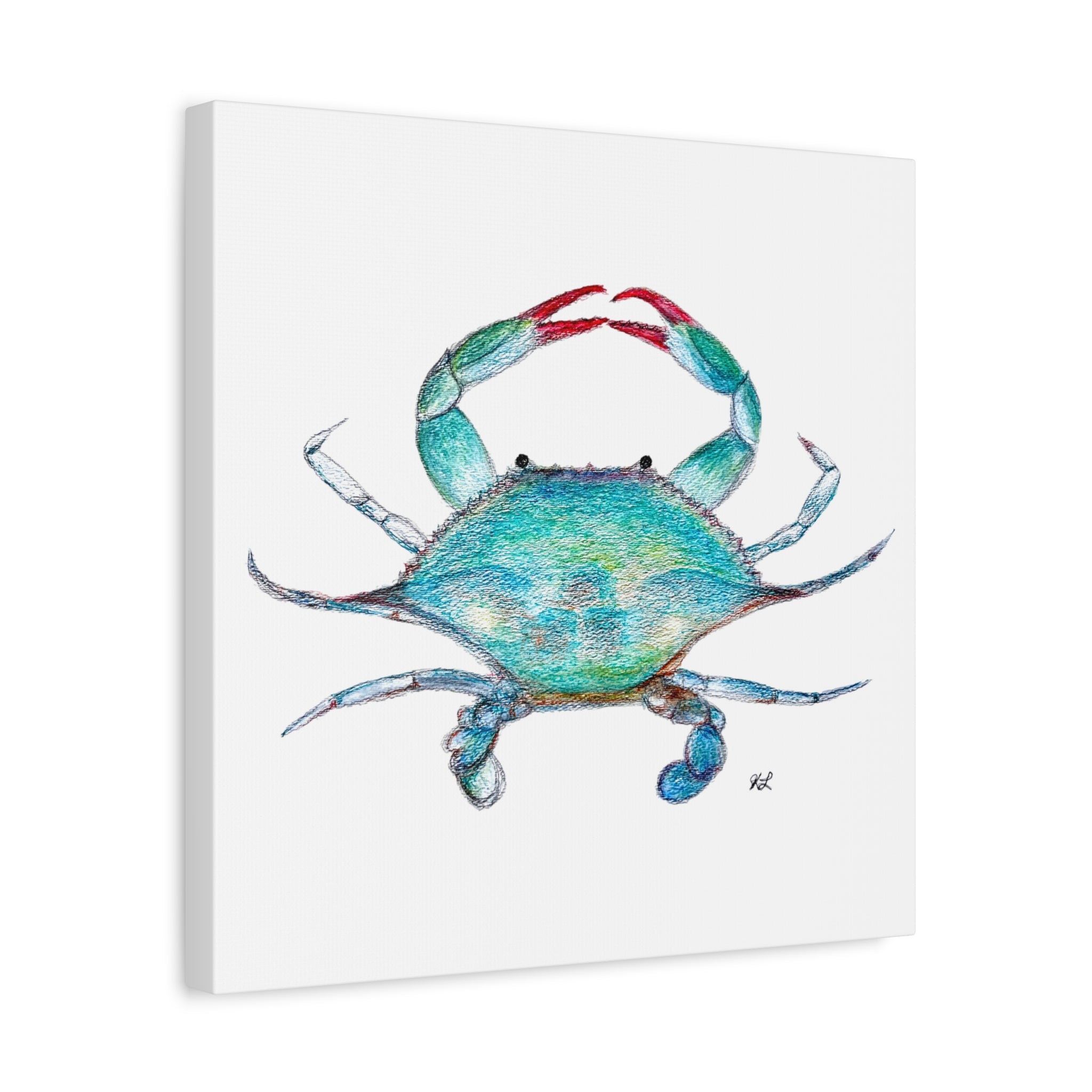 Blue Crab watercolor Canvas Print