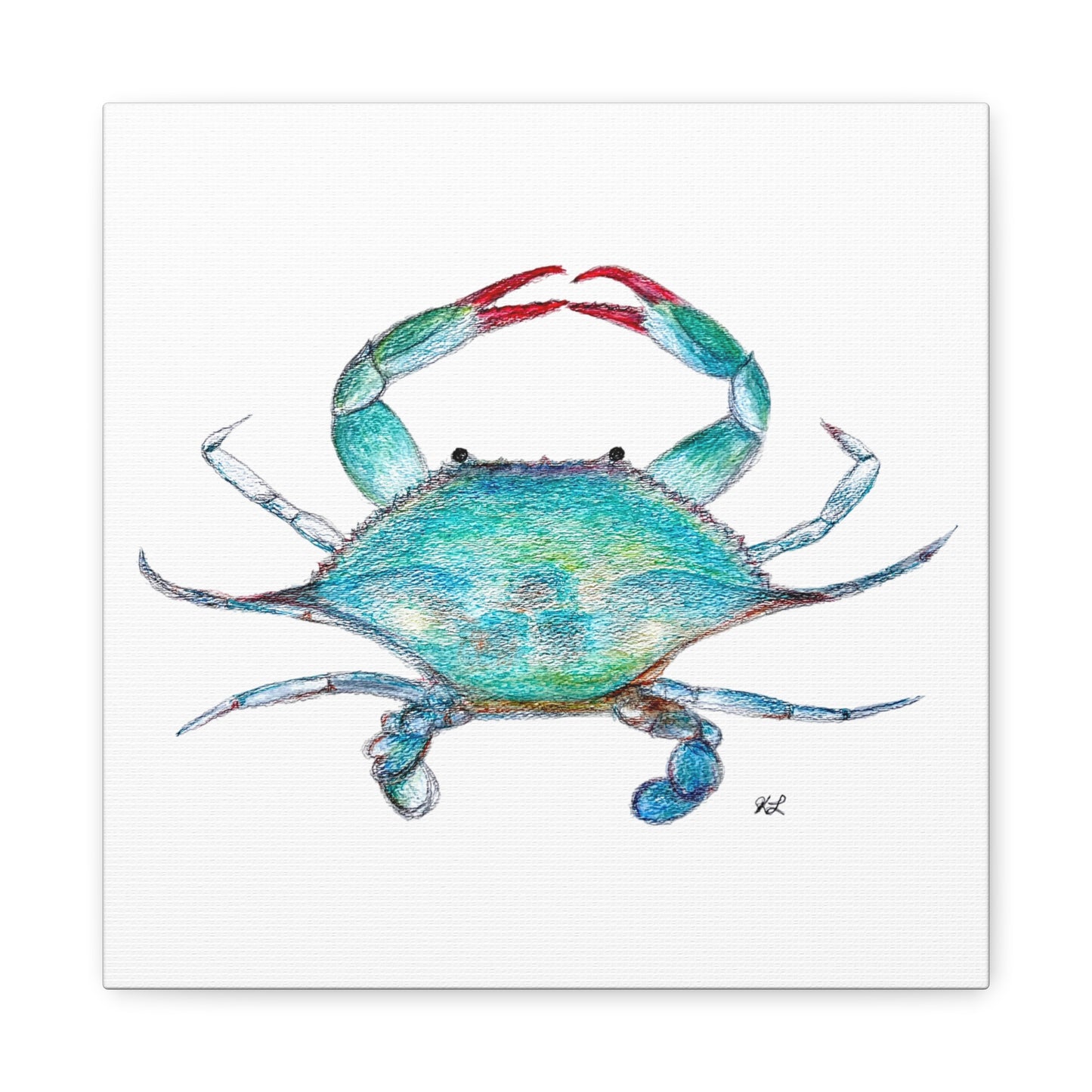 Blue Crab watercolor Canvas Print