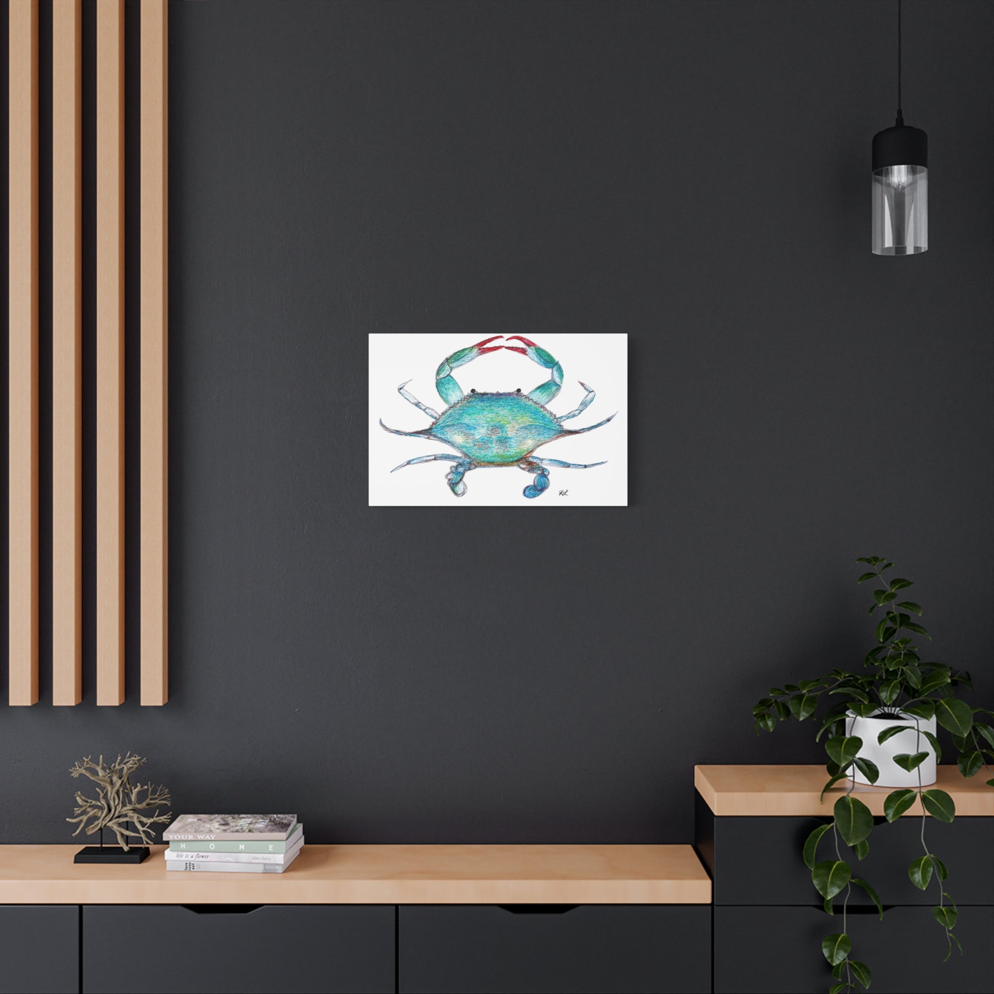 Blue Crab watercolor Canvas Print