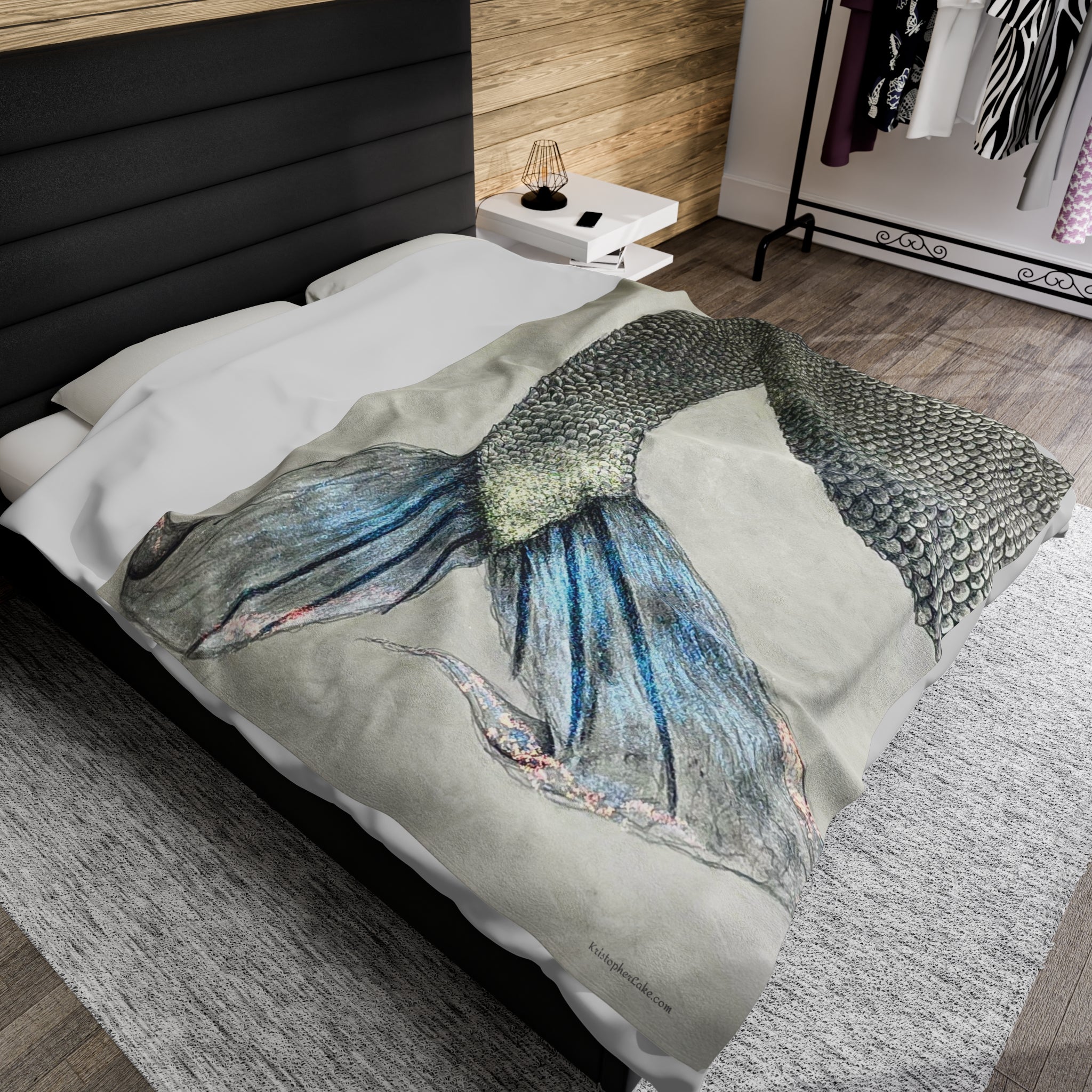 OBX Mermaid #1 Velveteen Plush Blanket