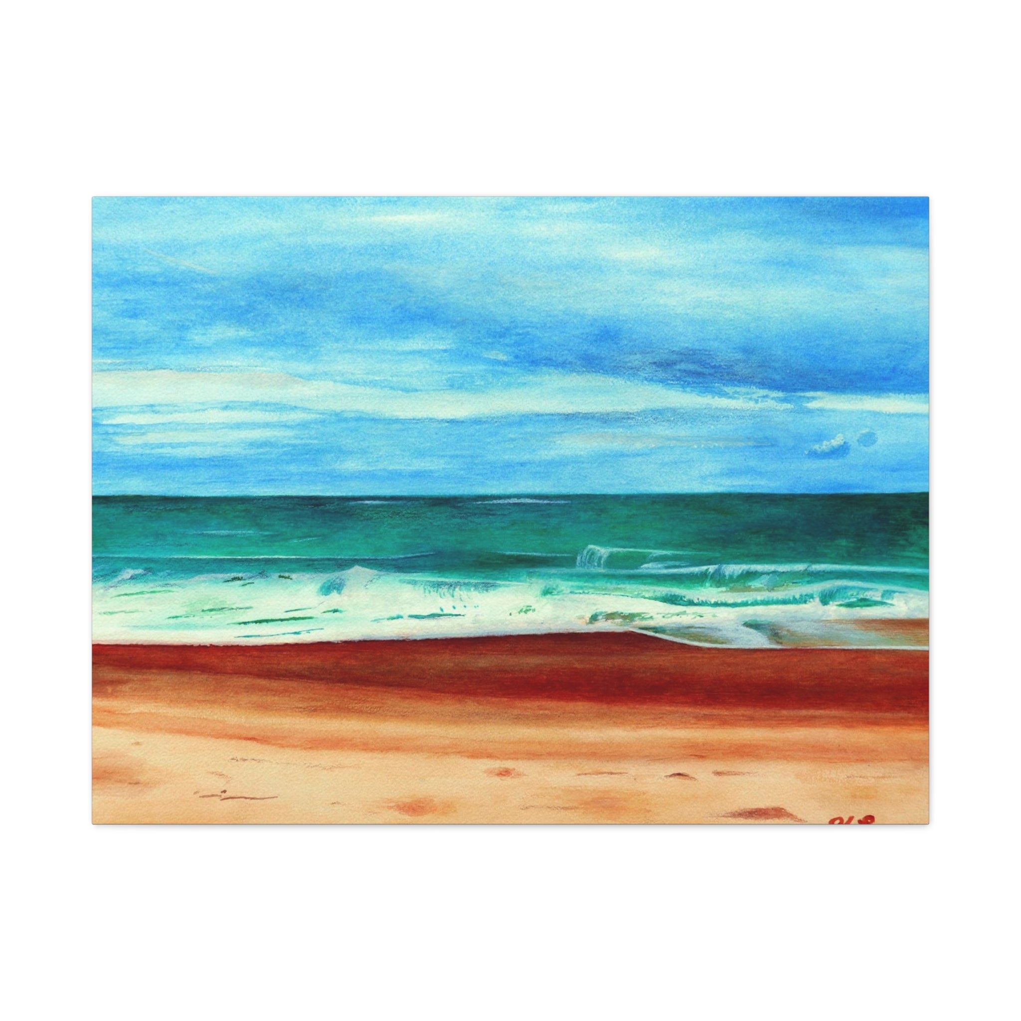 E. Dogwood Beach Access hand painted watercolor painting Canvas Gallery Wraps