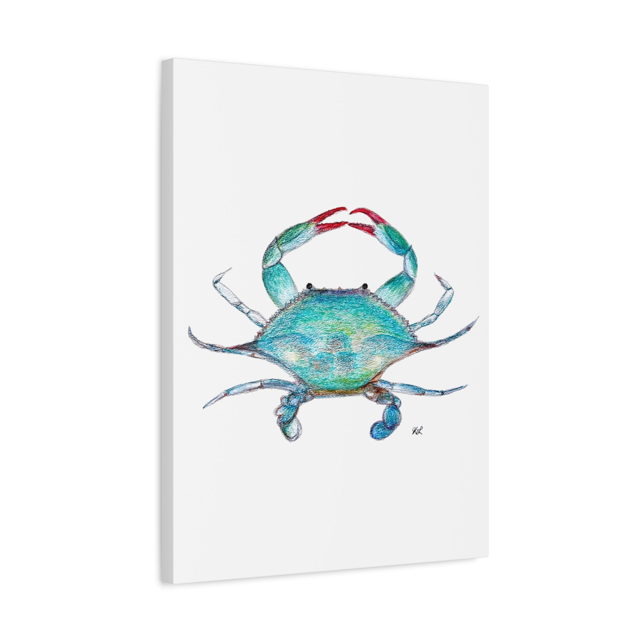 Blue Crab watercolor Canvas Print