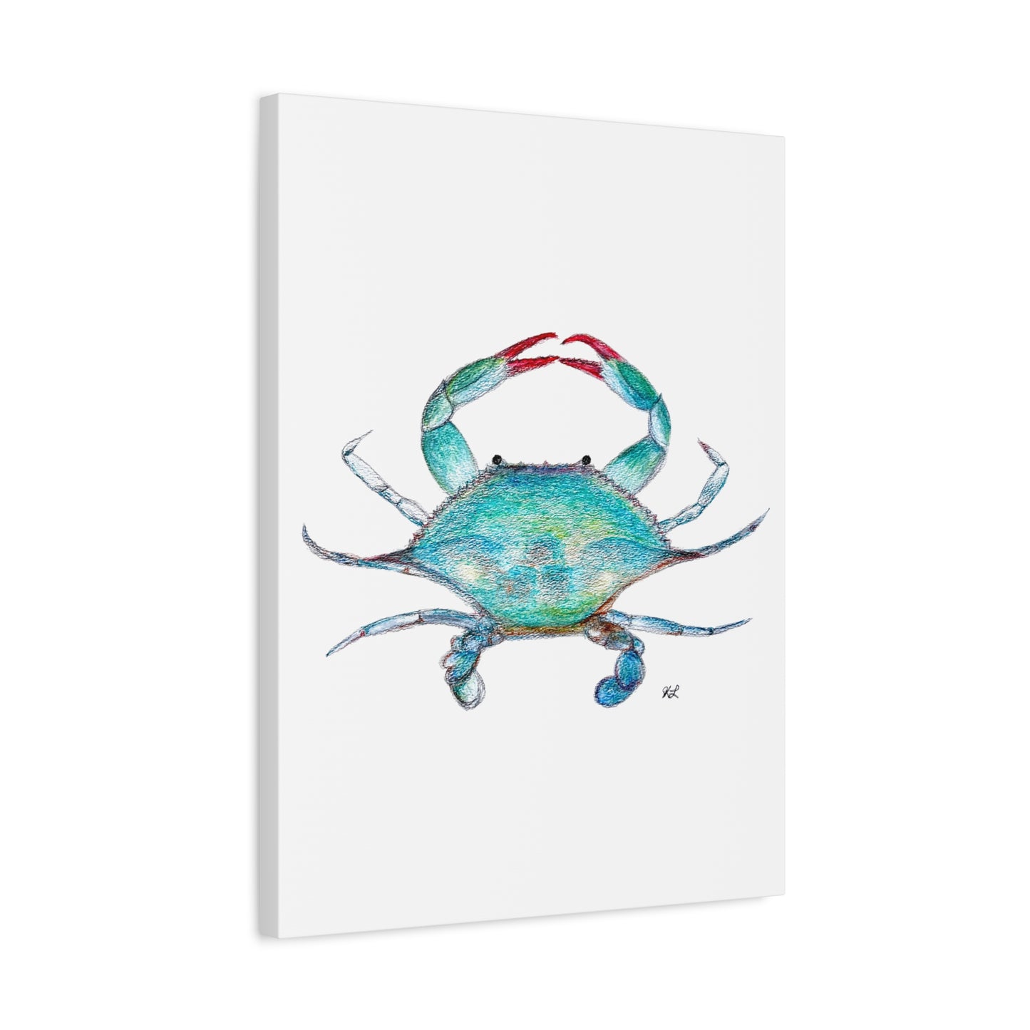 Blue Crab watercolor Canvas Print