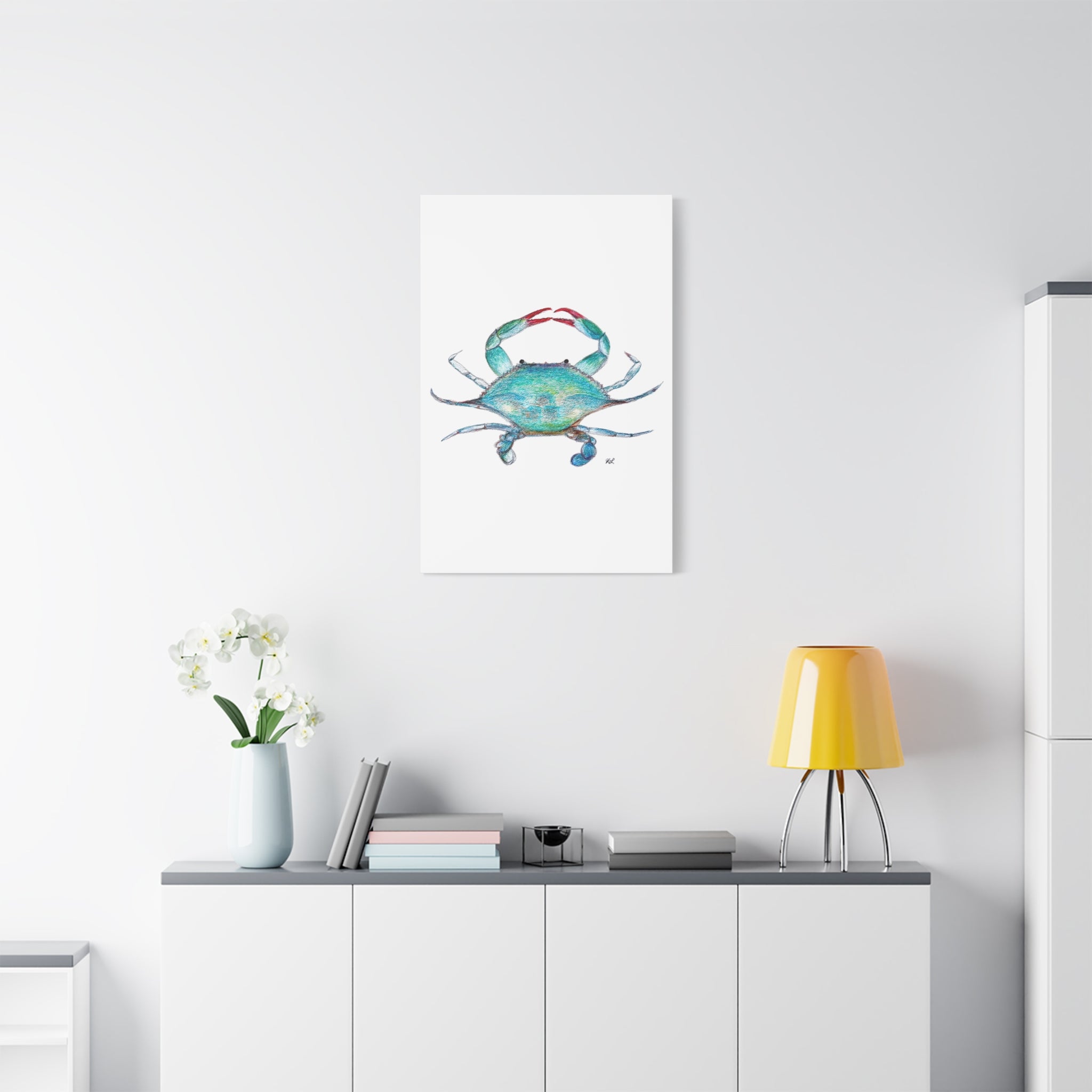 Blue Crab watercolor Canvas Print