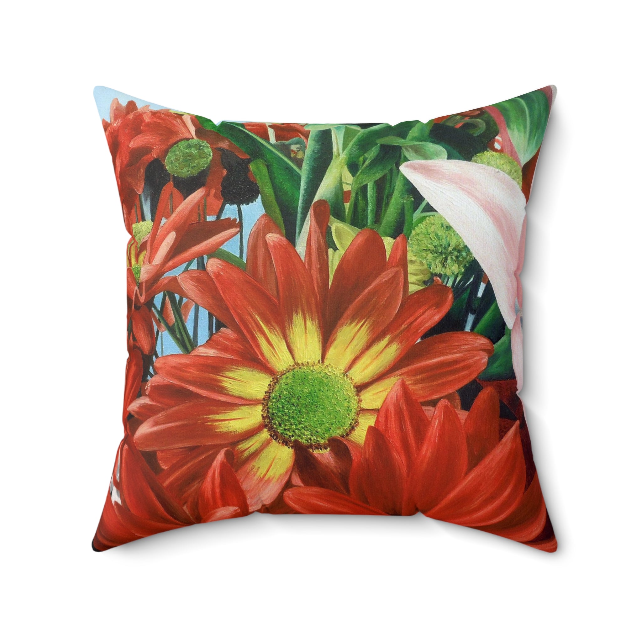 Bunch of Flowers oil painting Square Pillow
