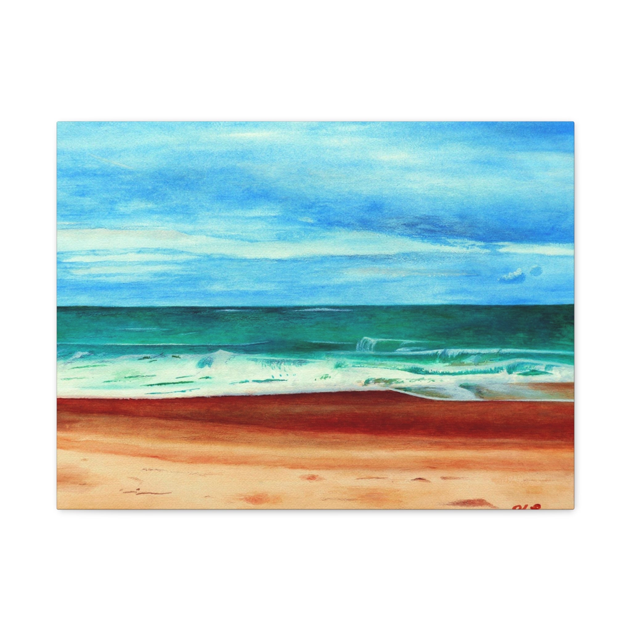 E. Dogwood Beach Access hand painted watercolor painting Canvas Gallery Wraps