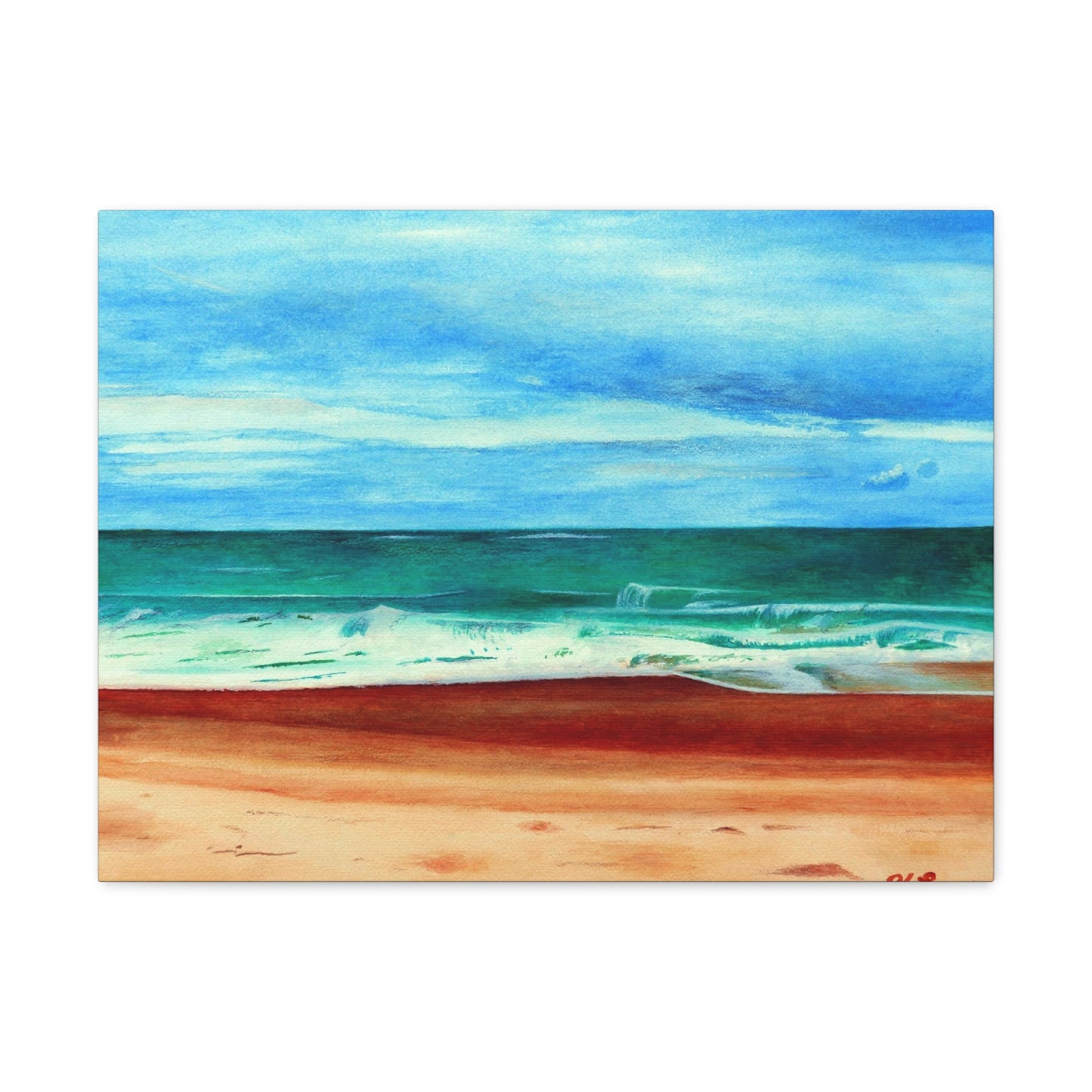 E. Dogwood Beach Access hand painted watercolor painting Canvas Gallery Wraps