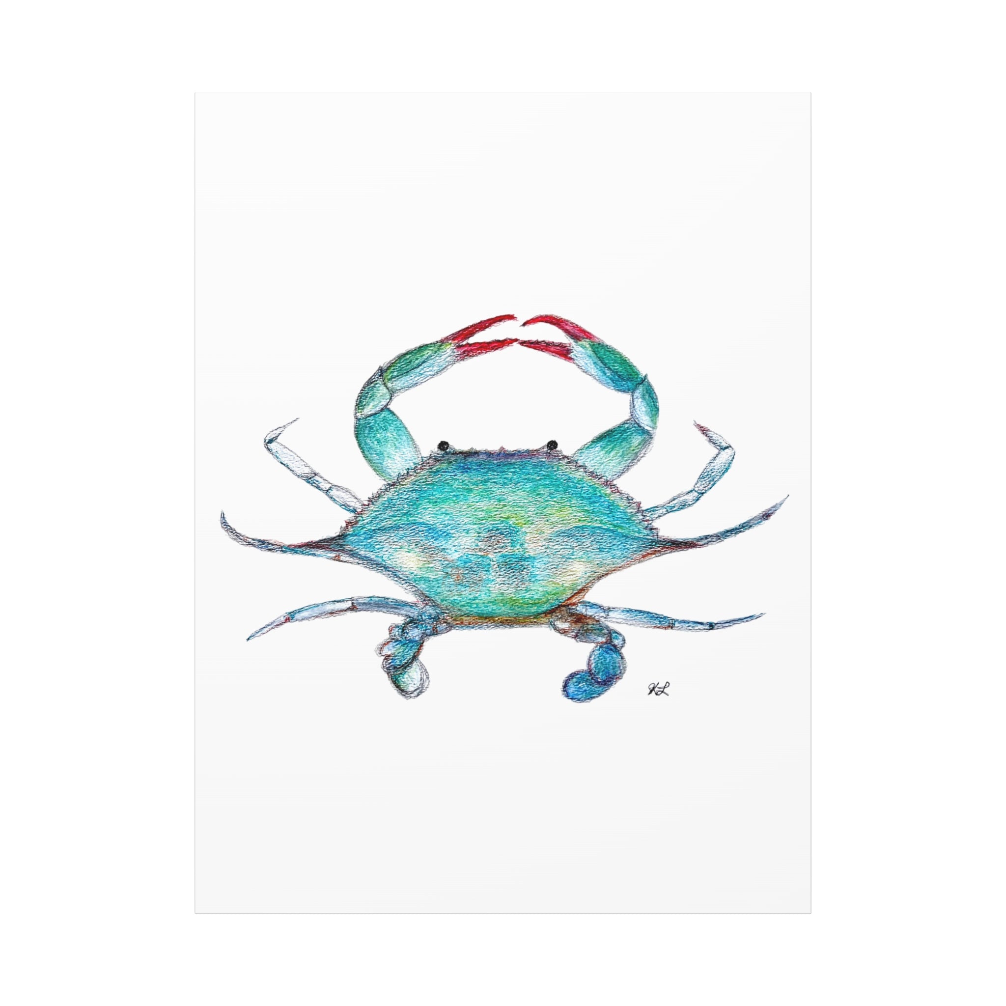 Blue Crab watercolor Canvas Print