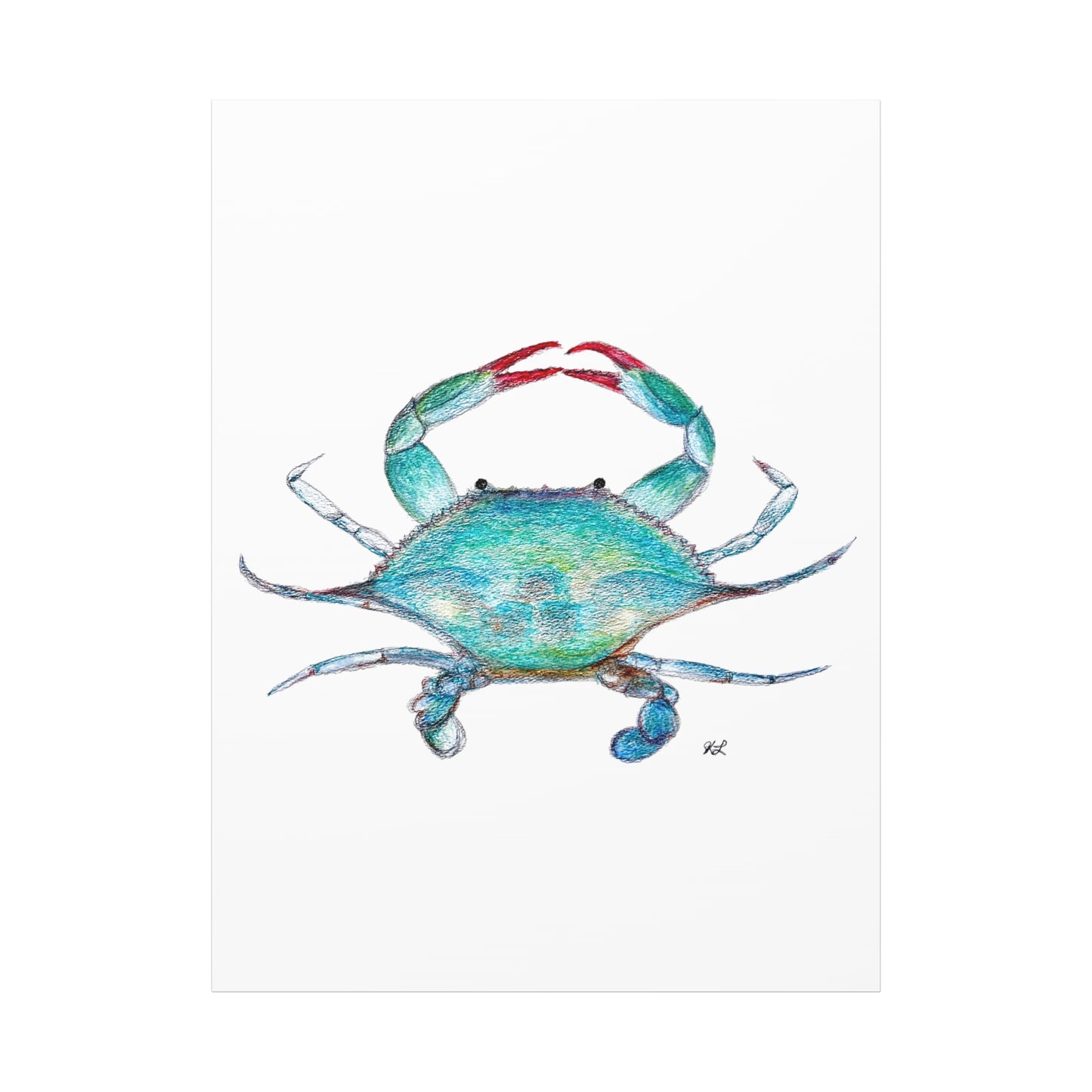 Blue Crab watercolor Canvas Print