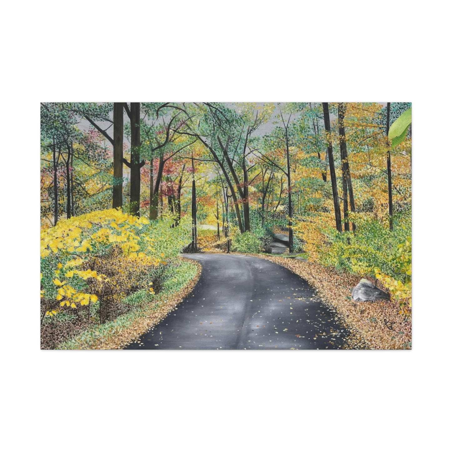 Lake Scranton Fall Walk Canvas Gallery Wraps
