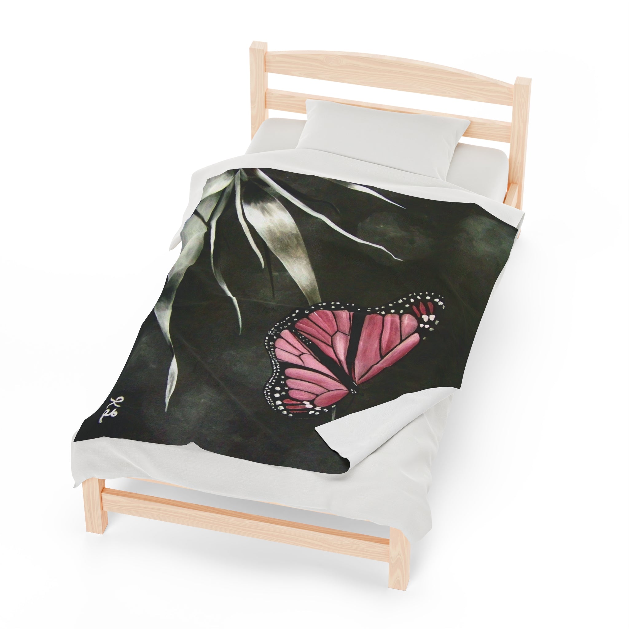 The First Butterfly Velveteen Plush Blanket