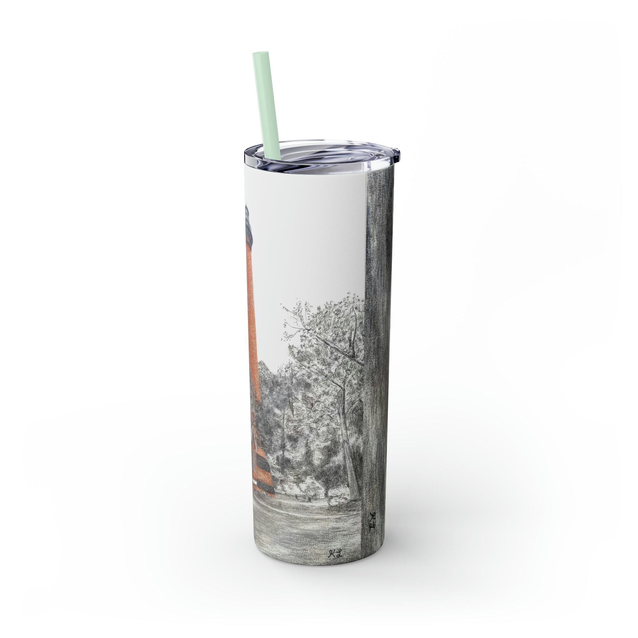 Currituck Lighthouse Skinny Tumbler with Straw, 20oz