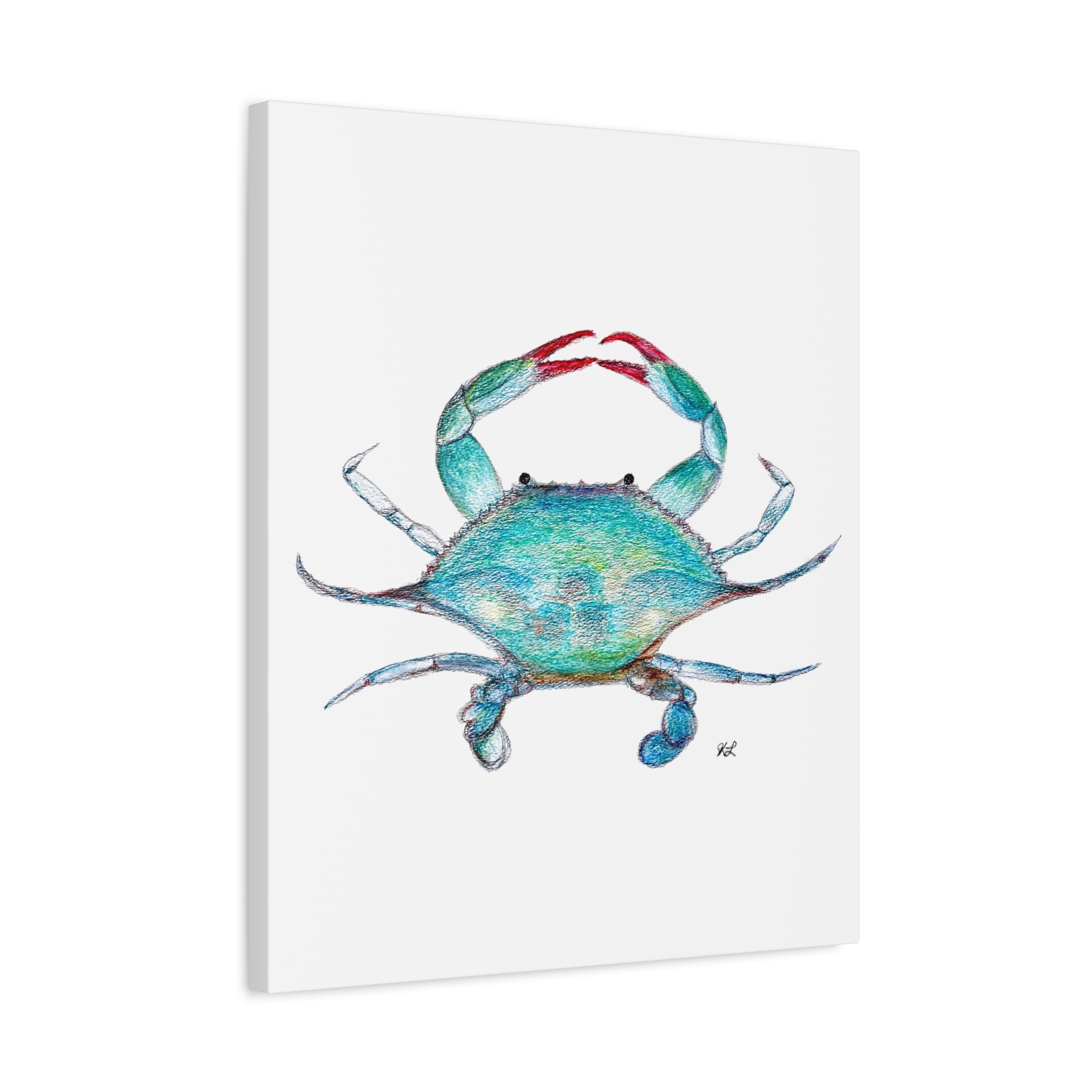 Blue Crab watercolor Canvas Print