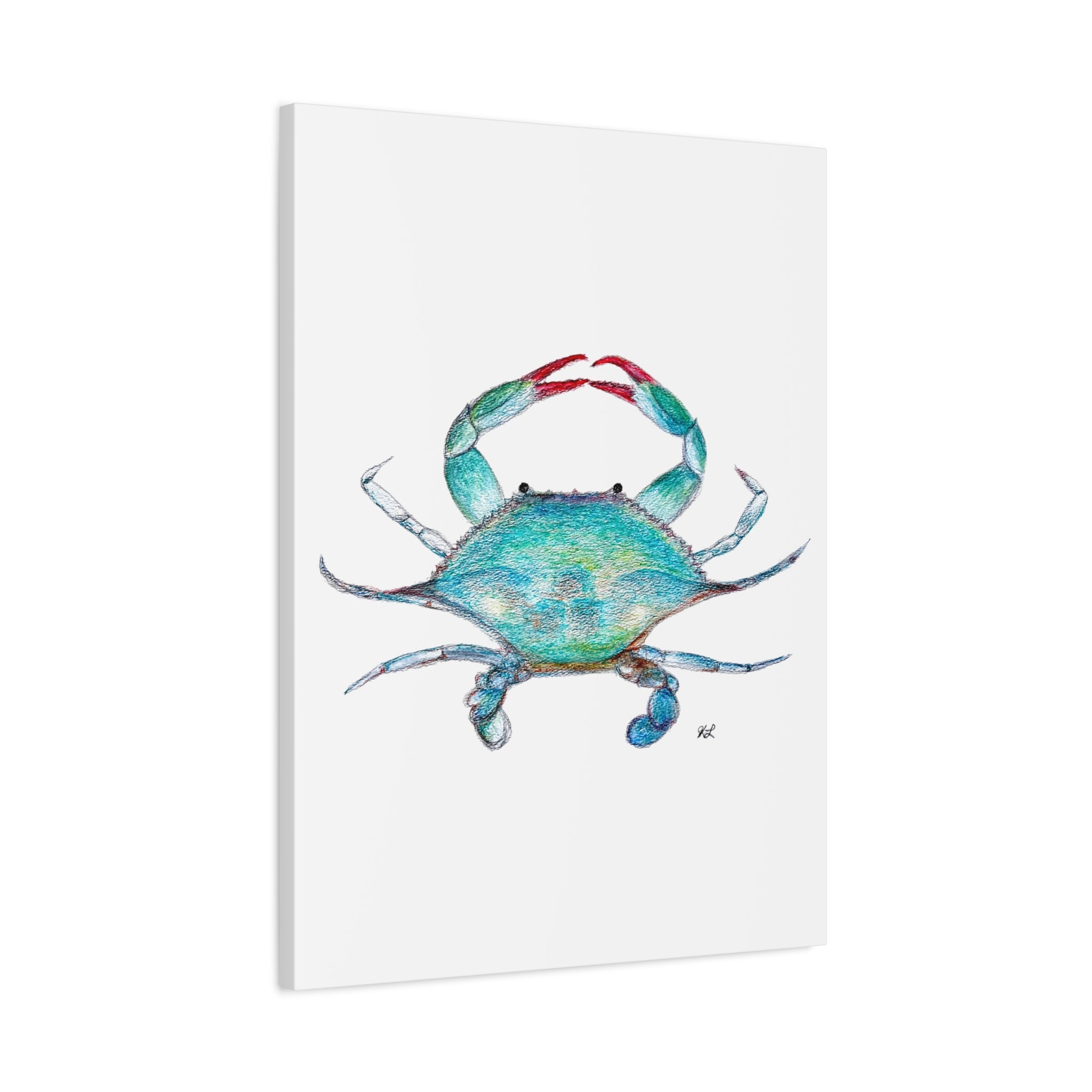 Blue Crab watercolor Canvas Print