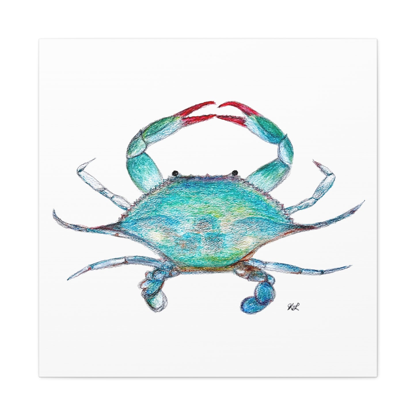 Blue Crab watercolor Canvas Print
