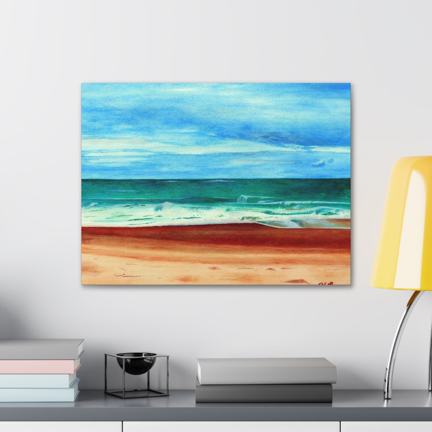 E. Dogwood Beach Access hand painted watercolor painting Canvas Gallery Wraps