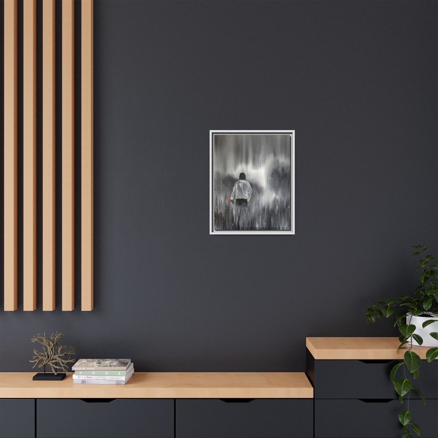Dreamer painting Matte Canvas, Framed (Multi-color)