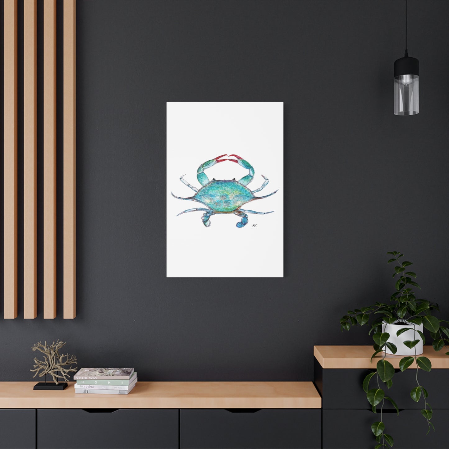 Blue Crab watercolor Canvas Print
