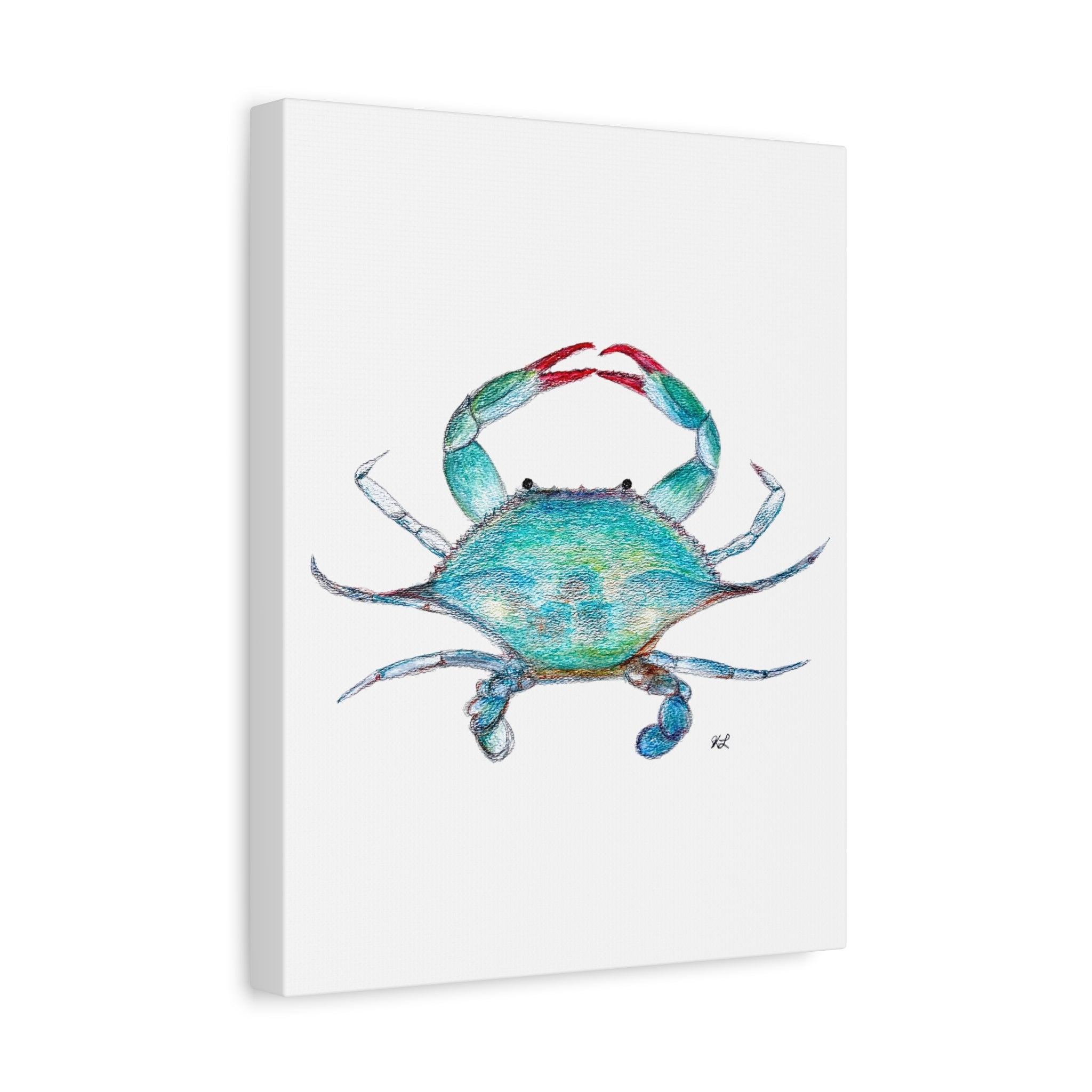 Blue Crab watercolor Canvas Print