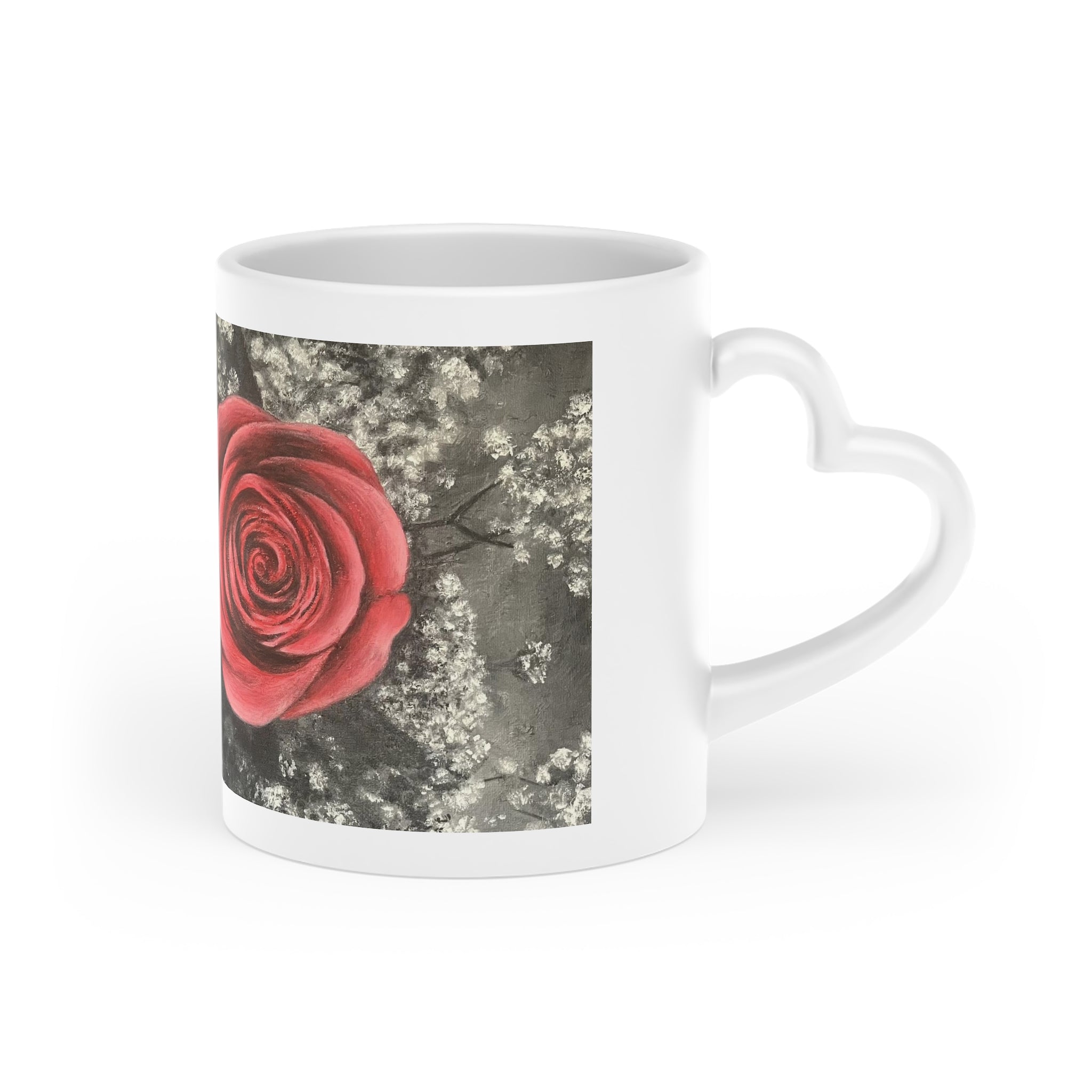 "Artist Rose" oil painting Heart-Shaped Mug