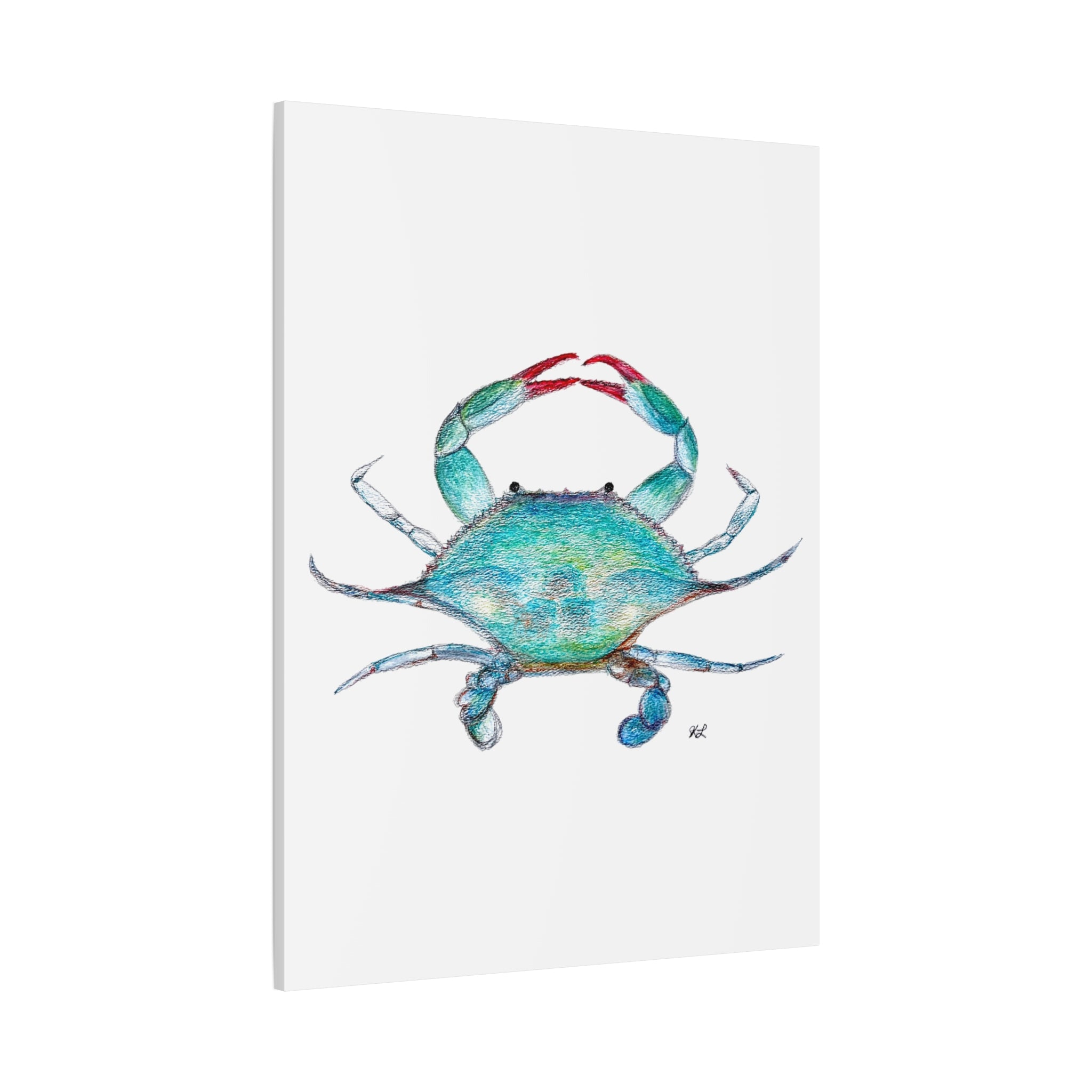Blue Crab watercolor Canvas Print