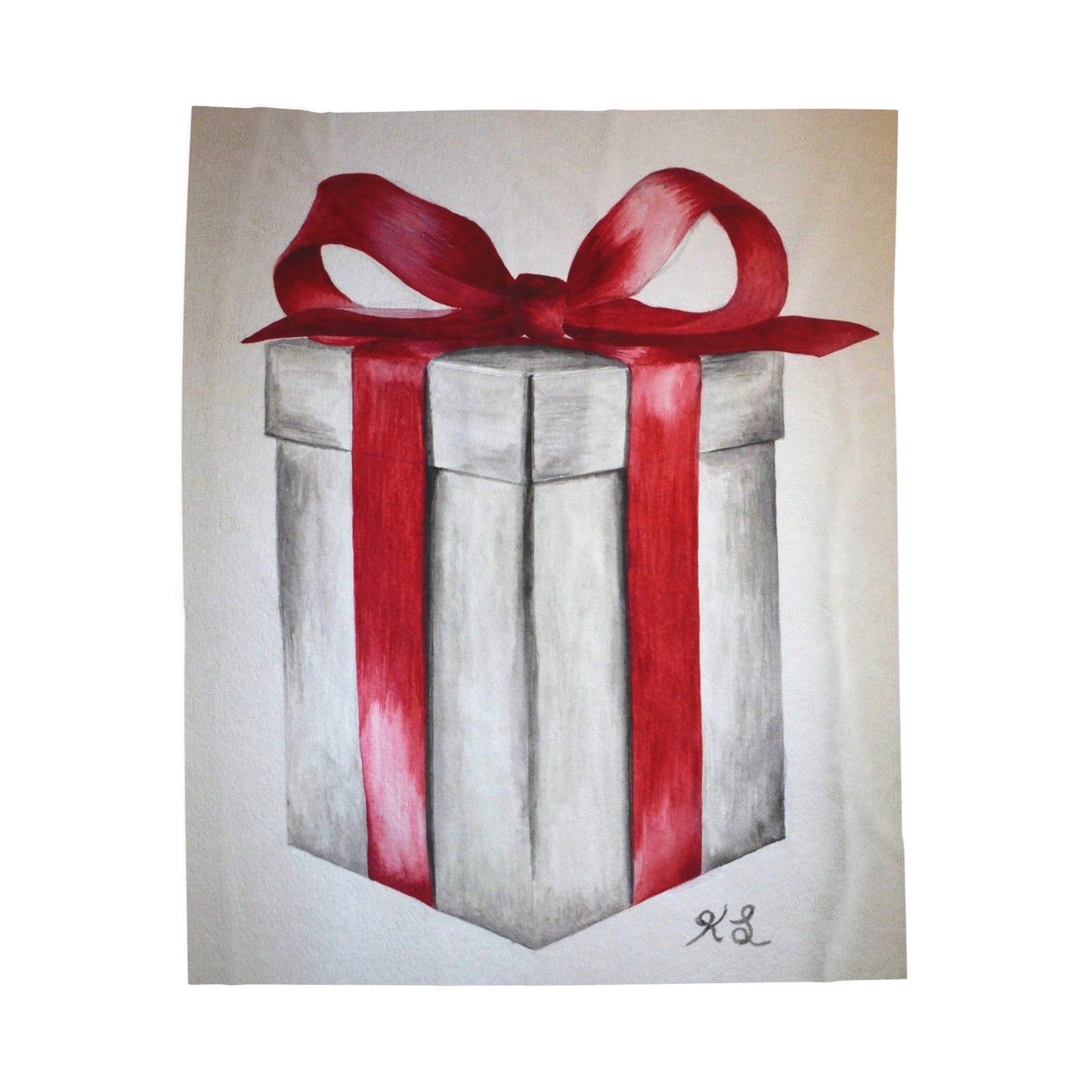 Present Watercolor Velveteen Plush Blanket