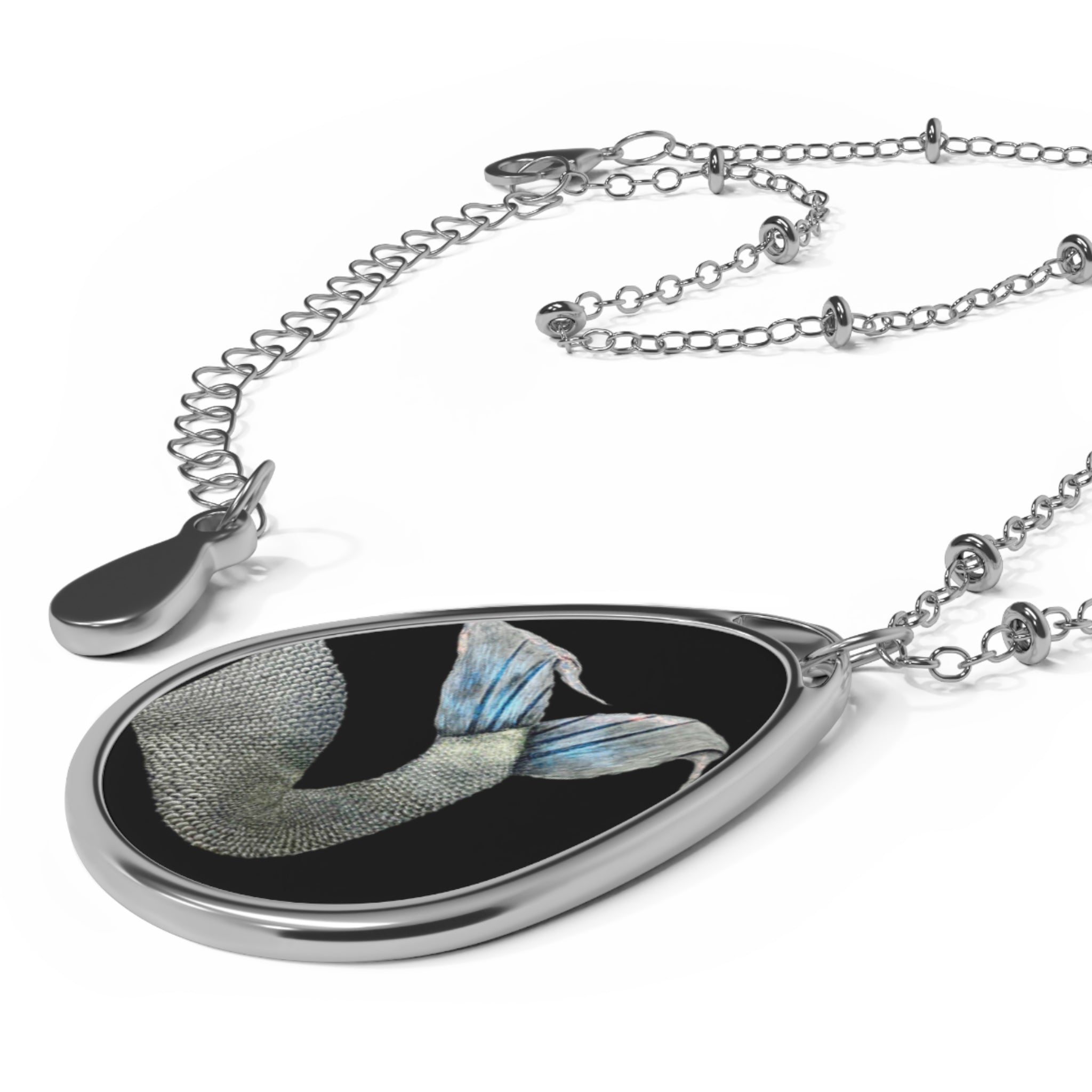 Mermaid Tail Oval Necklace