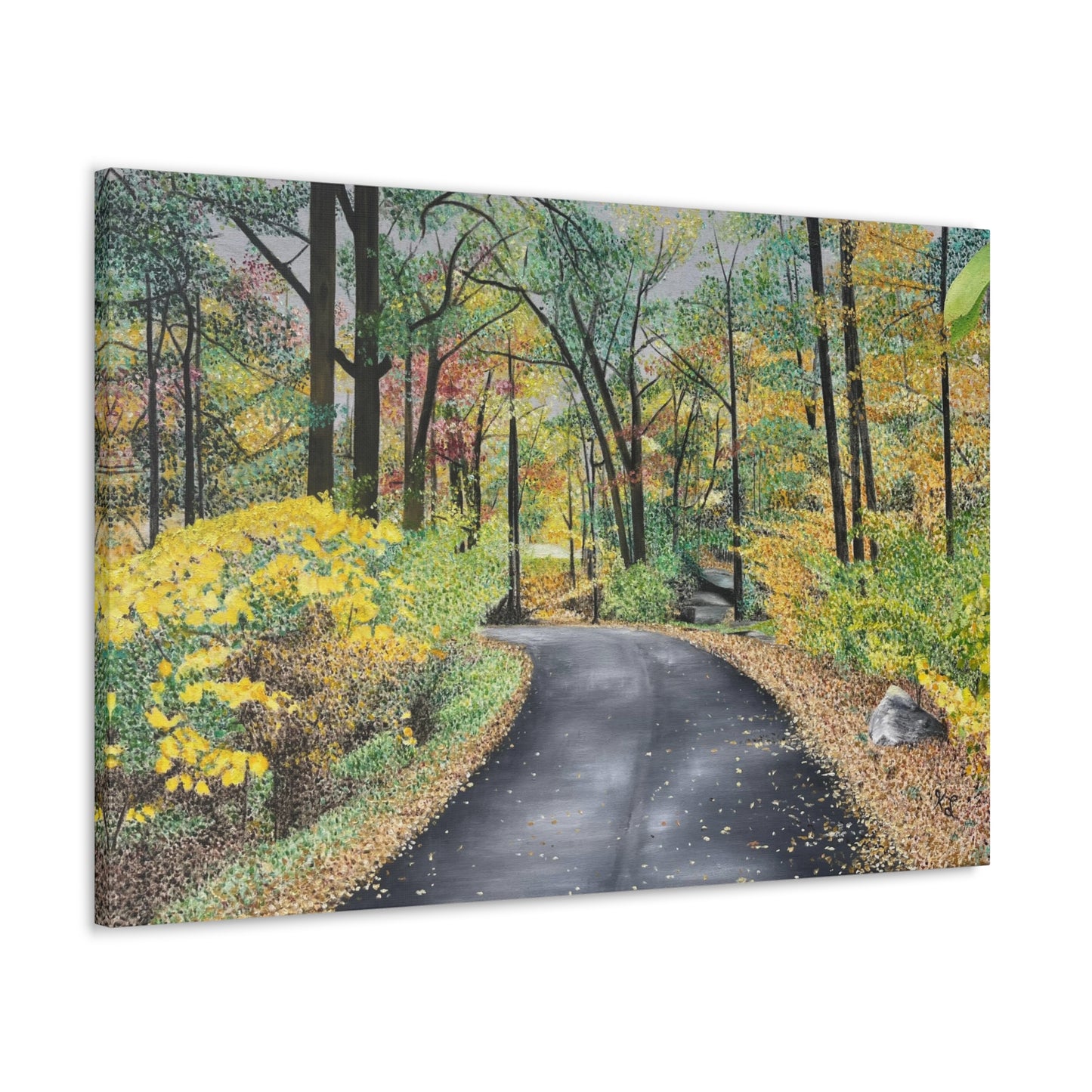Lake Scranton Fall Walk Canvas Gallery Wraps