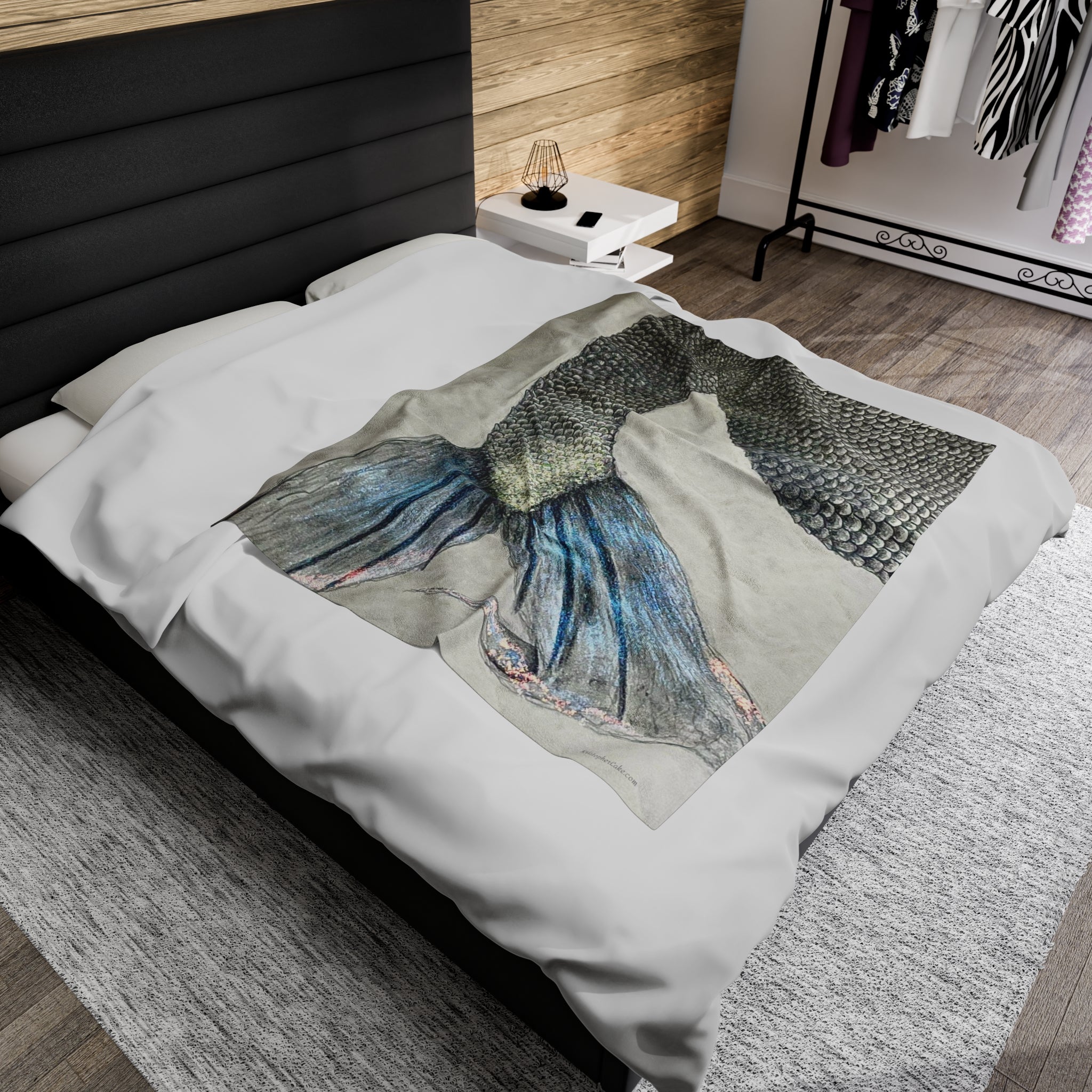 OBX Mermaid #1 Velveteen Plush Blanket