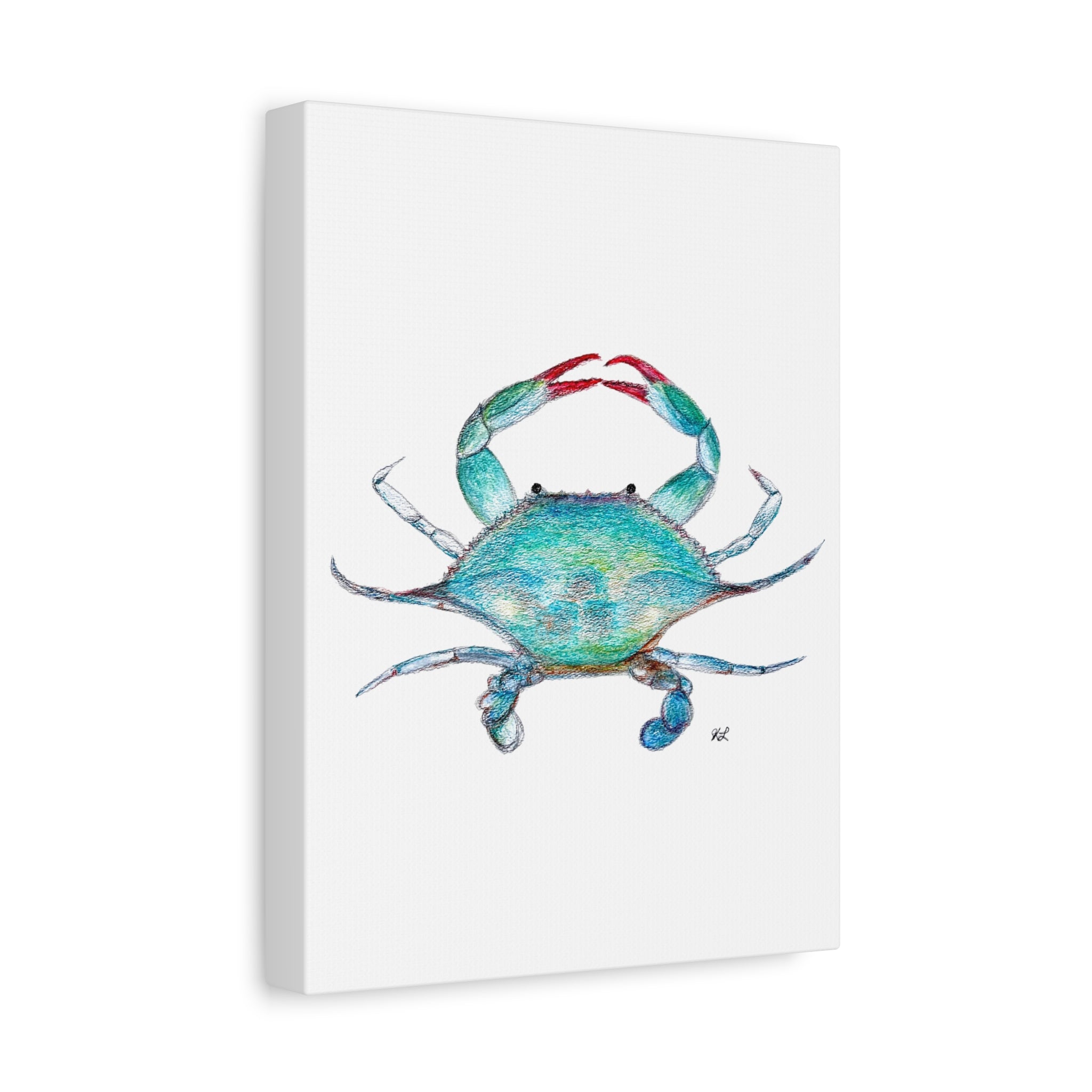 Blue Crab watercolor Canvas Print