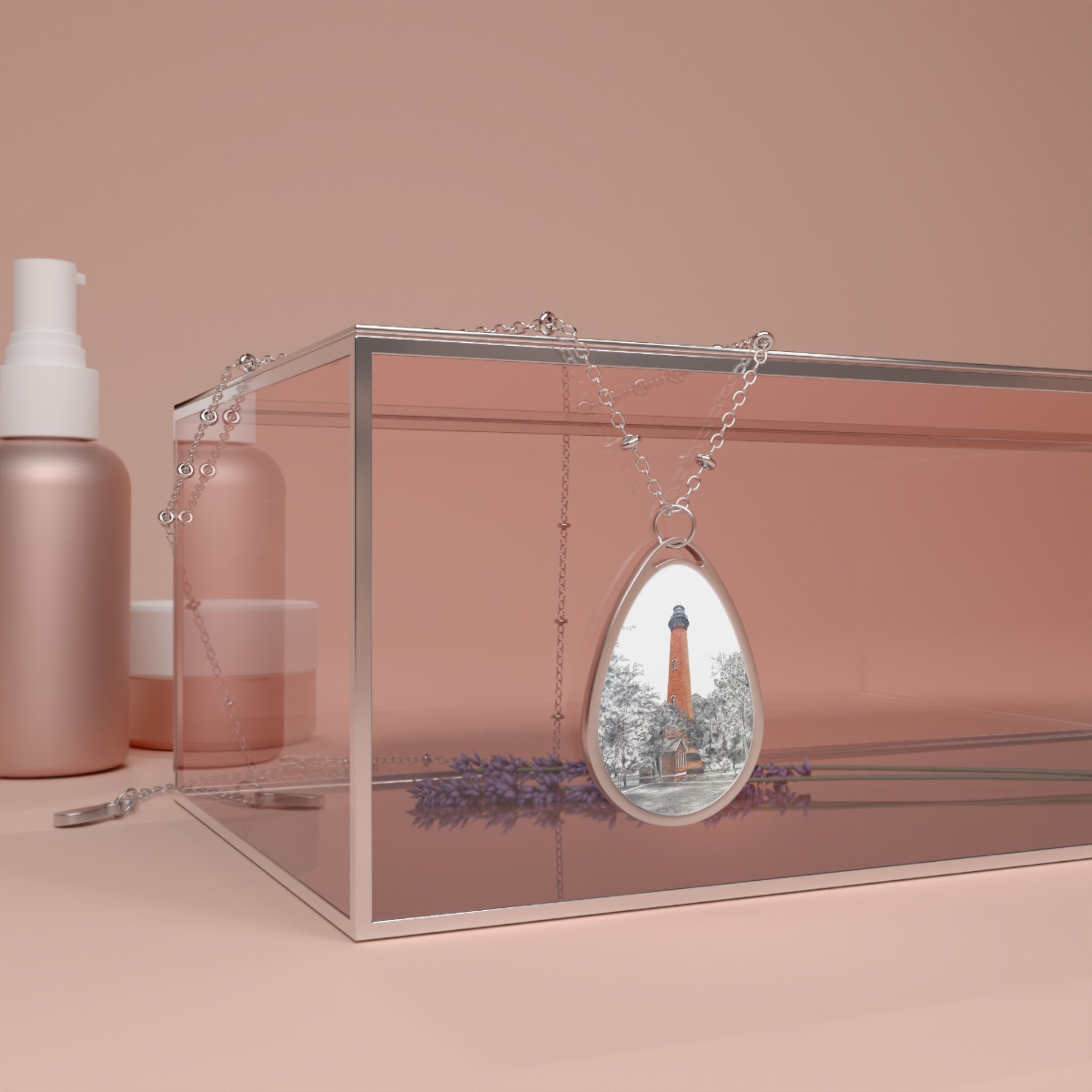 Currituck Lighthouse Oval Necklace