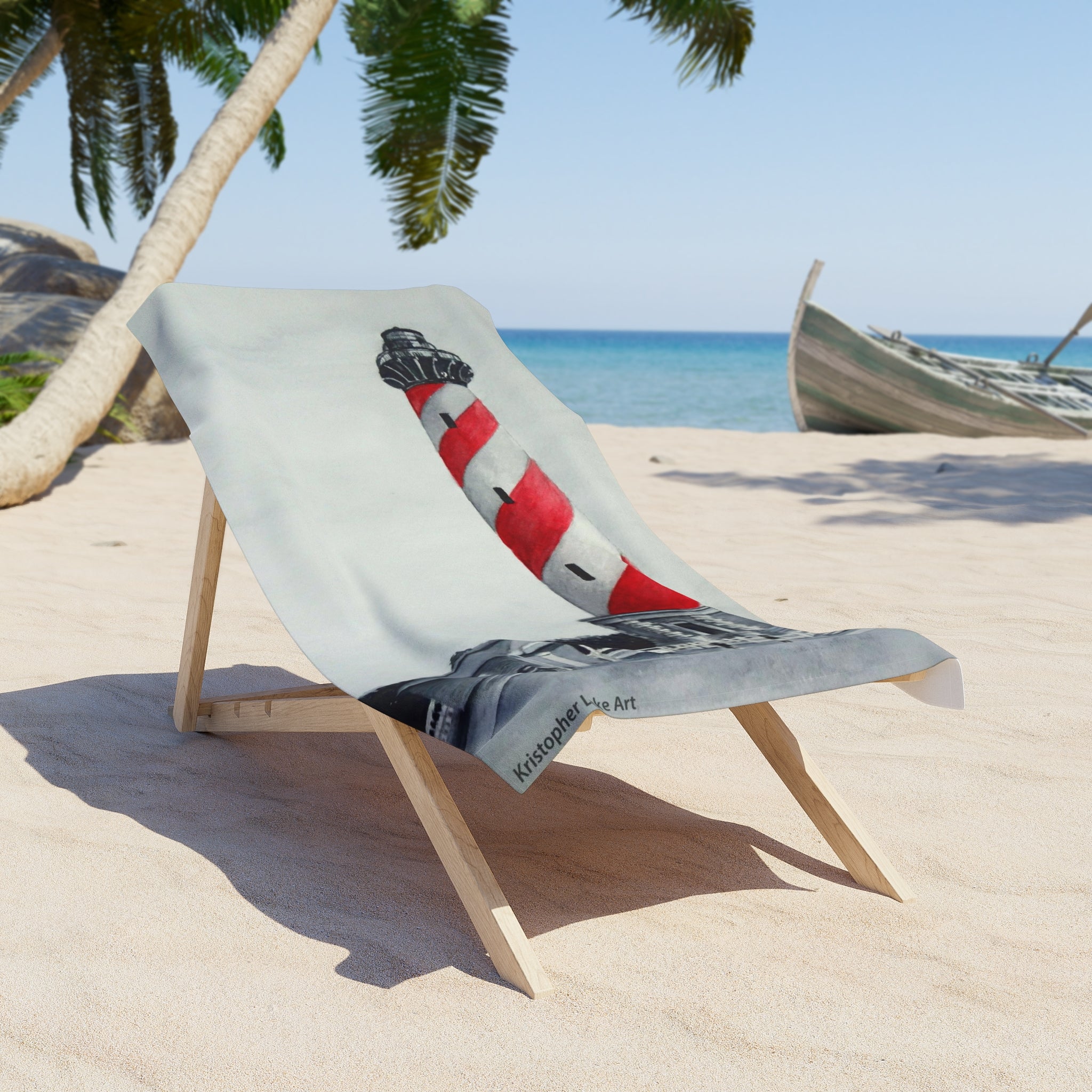 Hatteras Lighthouse Surreal Beach Towel