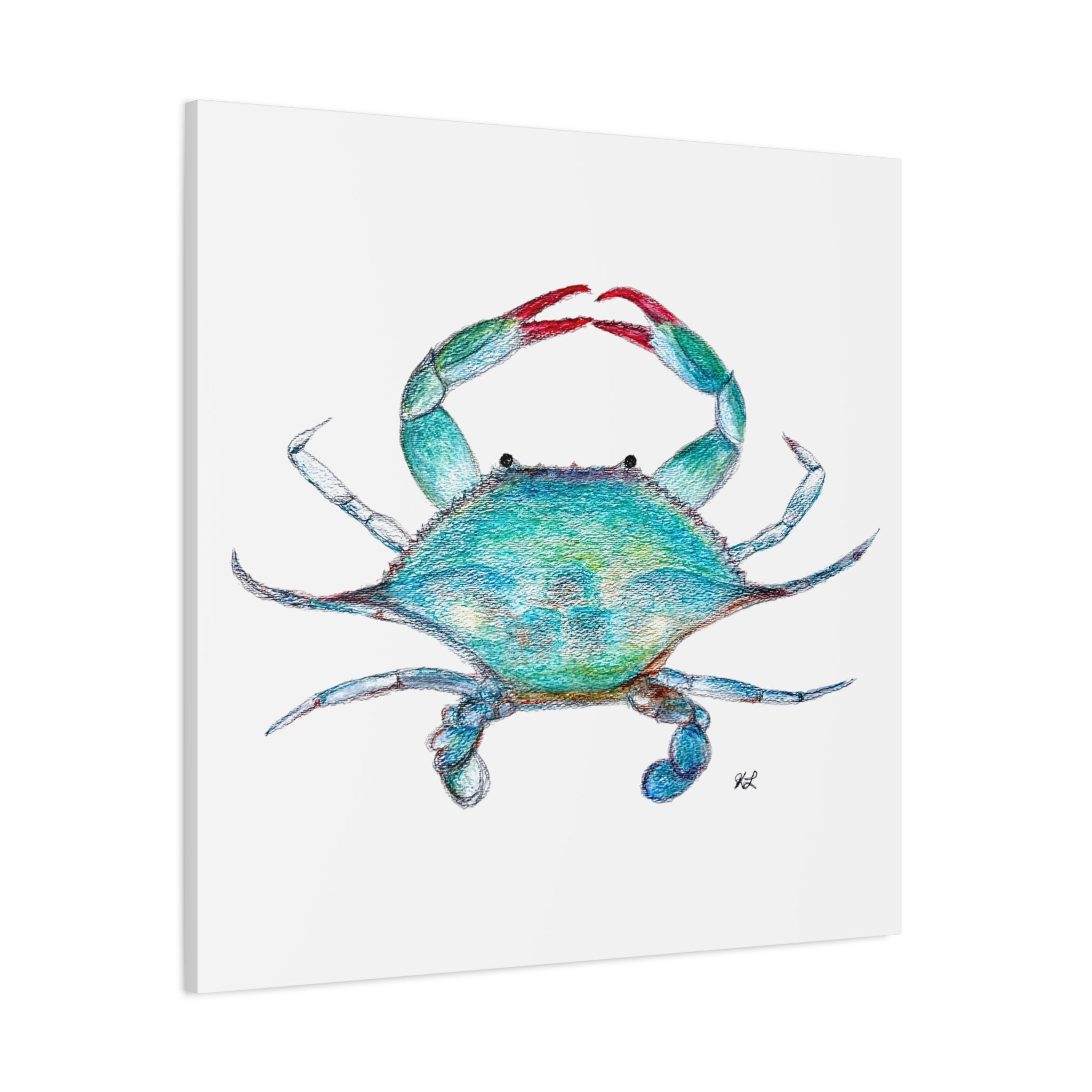 Blue Crab watercolor Canvas Print