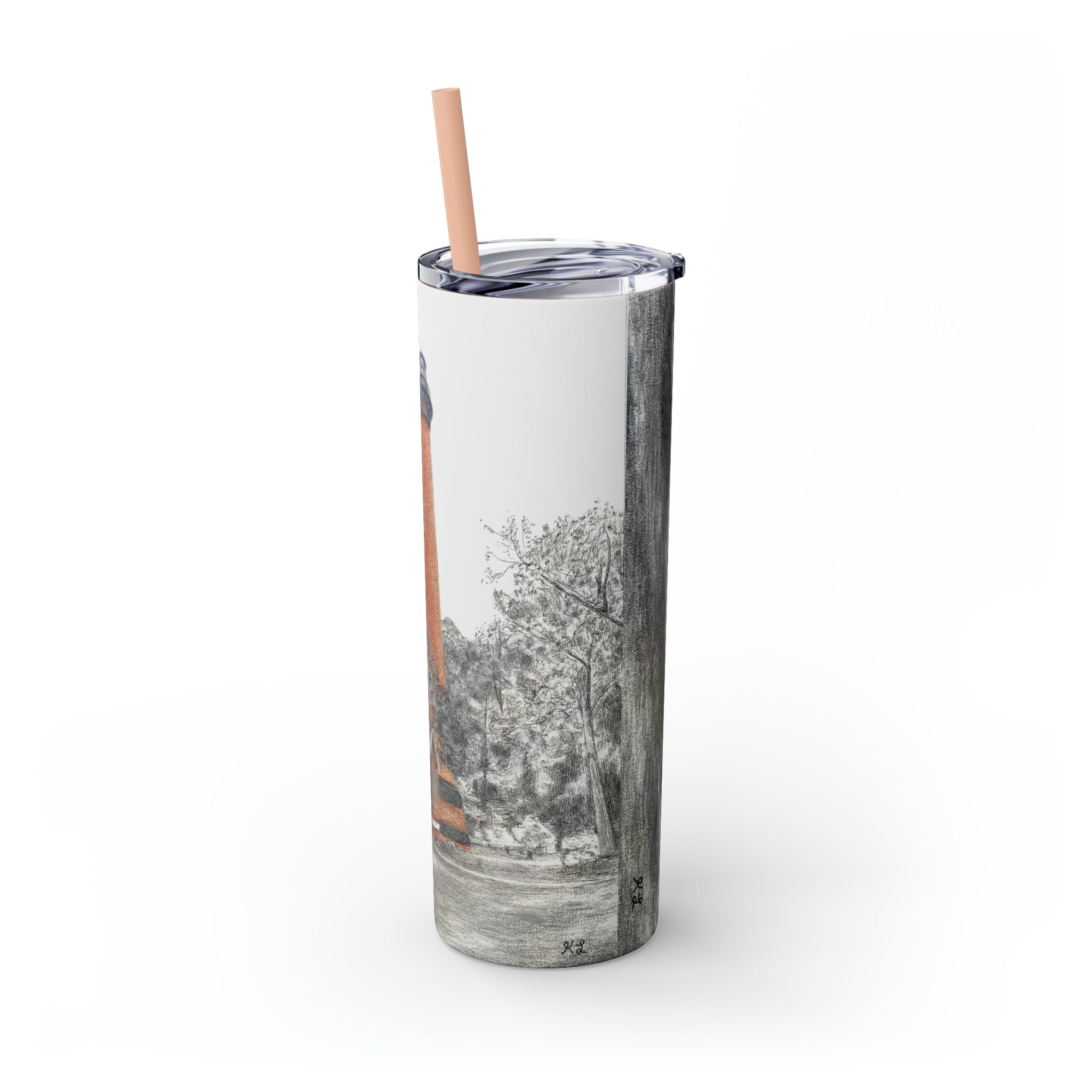 Currituck Lighthouse Skinny Tumbler with Straw, 20oz