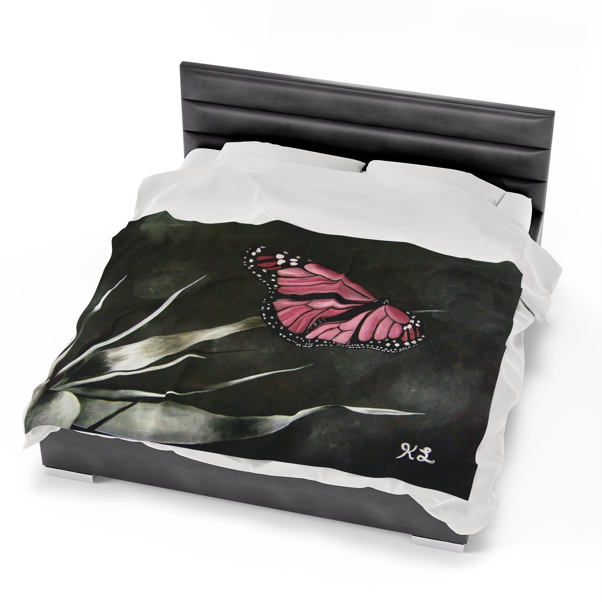 The First Butterfly Velveteen Plush Blanket