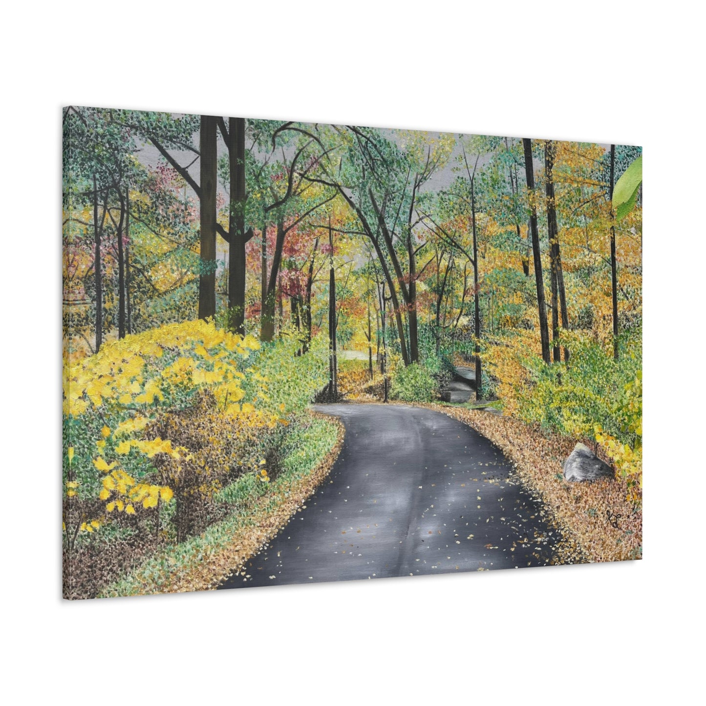 Lake Scranton Fall Walk Canvas Gallery Wraps