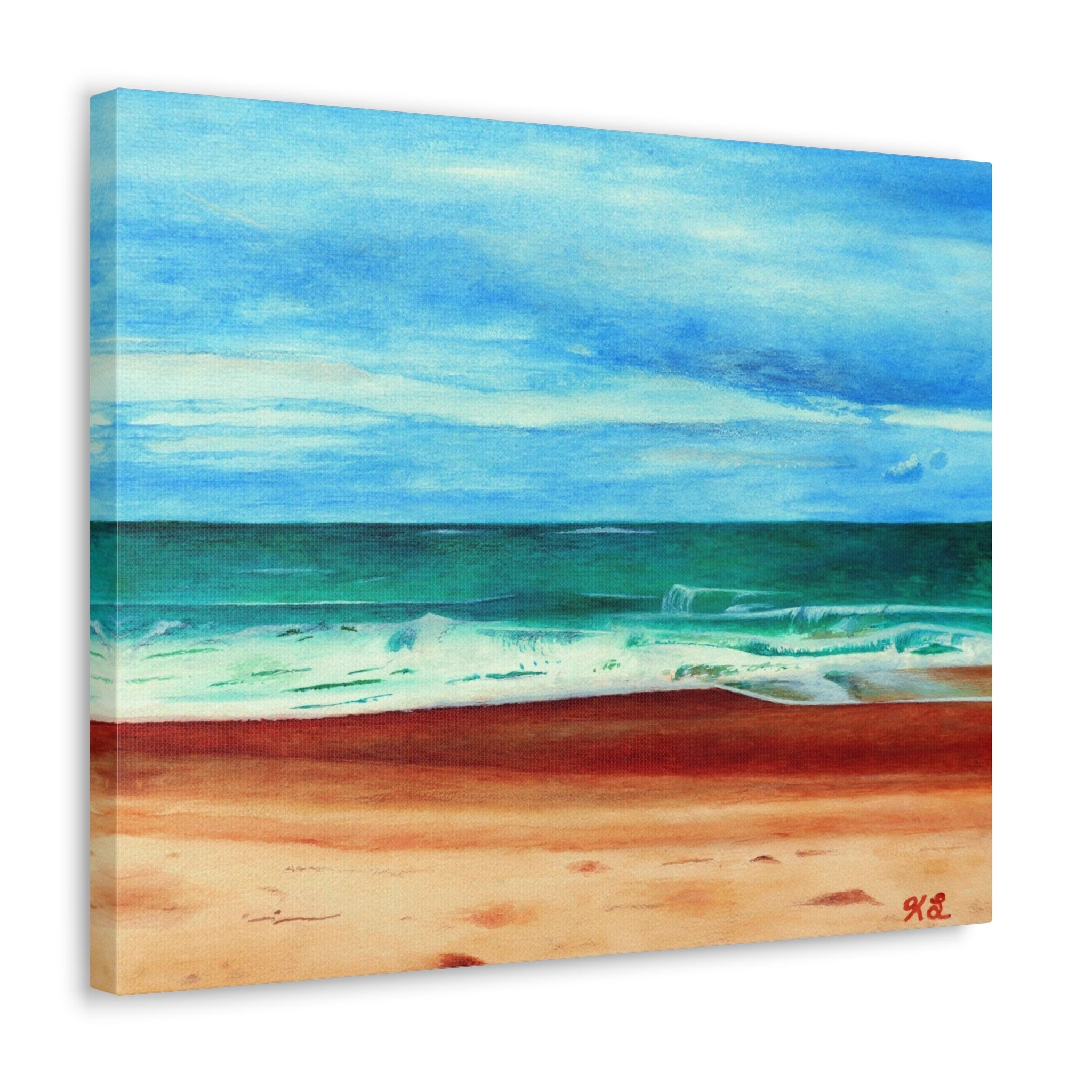 E. Dogwood Beach Access hand painted watercolor painting Canvas Gallery Wraps