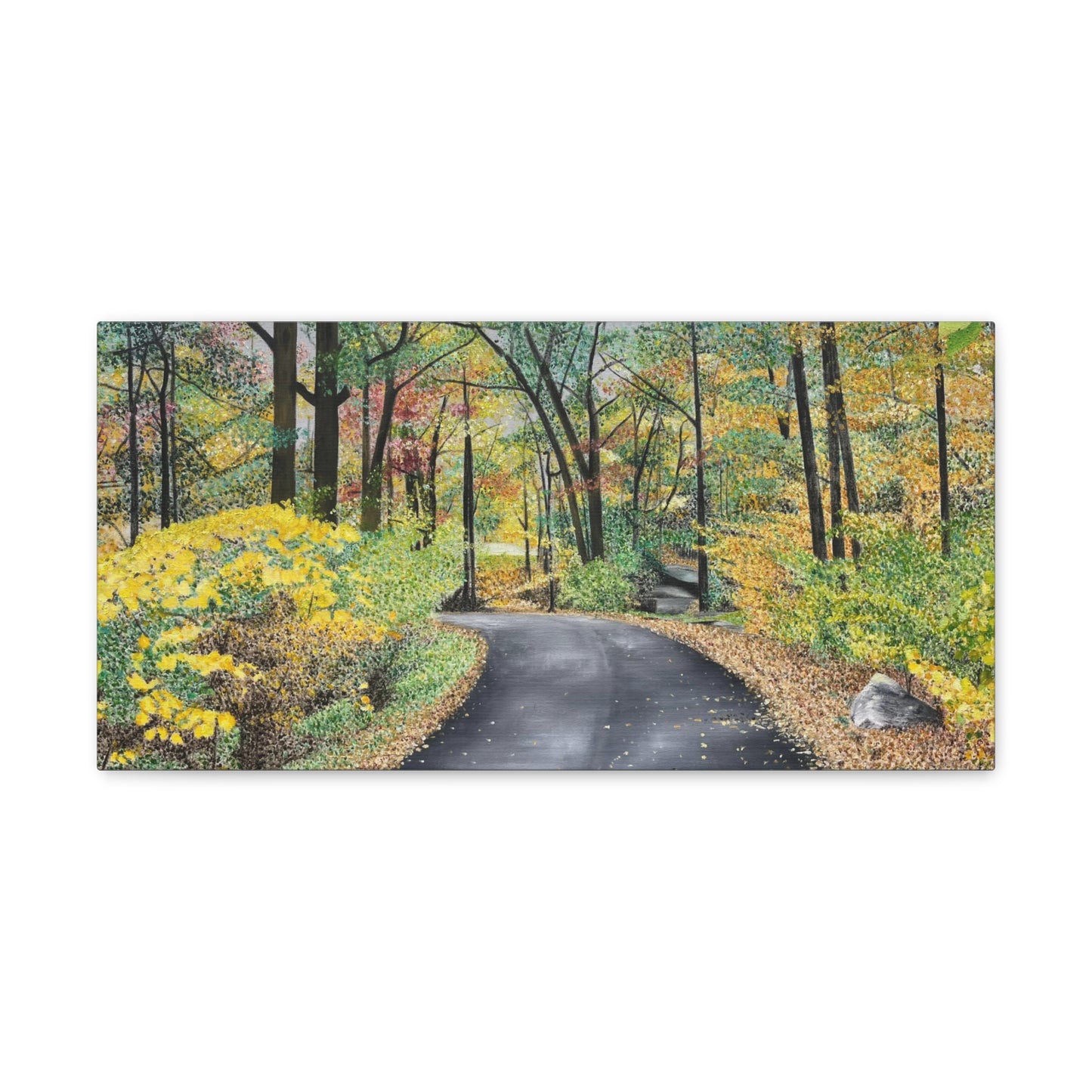 Lake Scranton Fall Walk Canvas Gallery Wraps