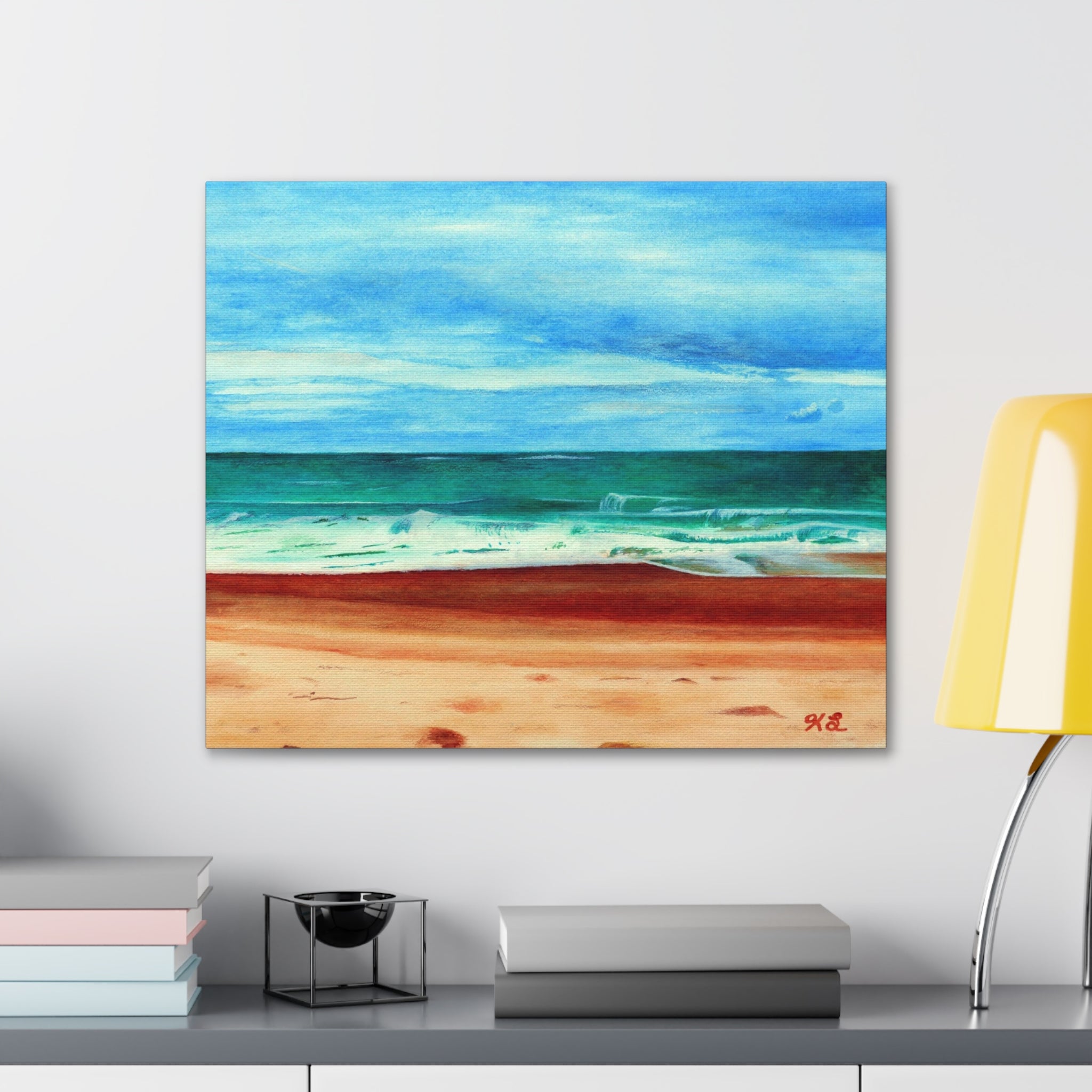 E. Dogwood Beach Access hand painted watercolor painting Canvas Gallery Wraps