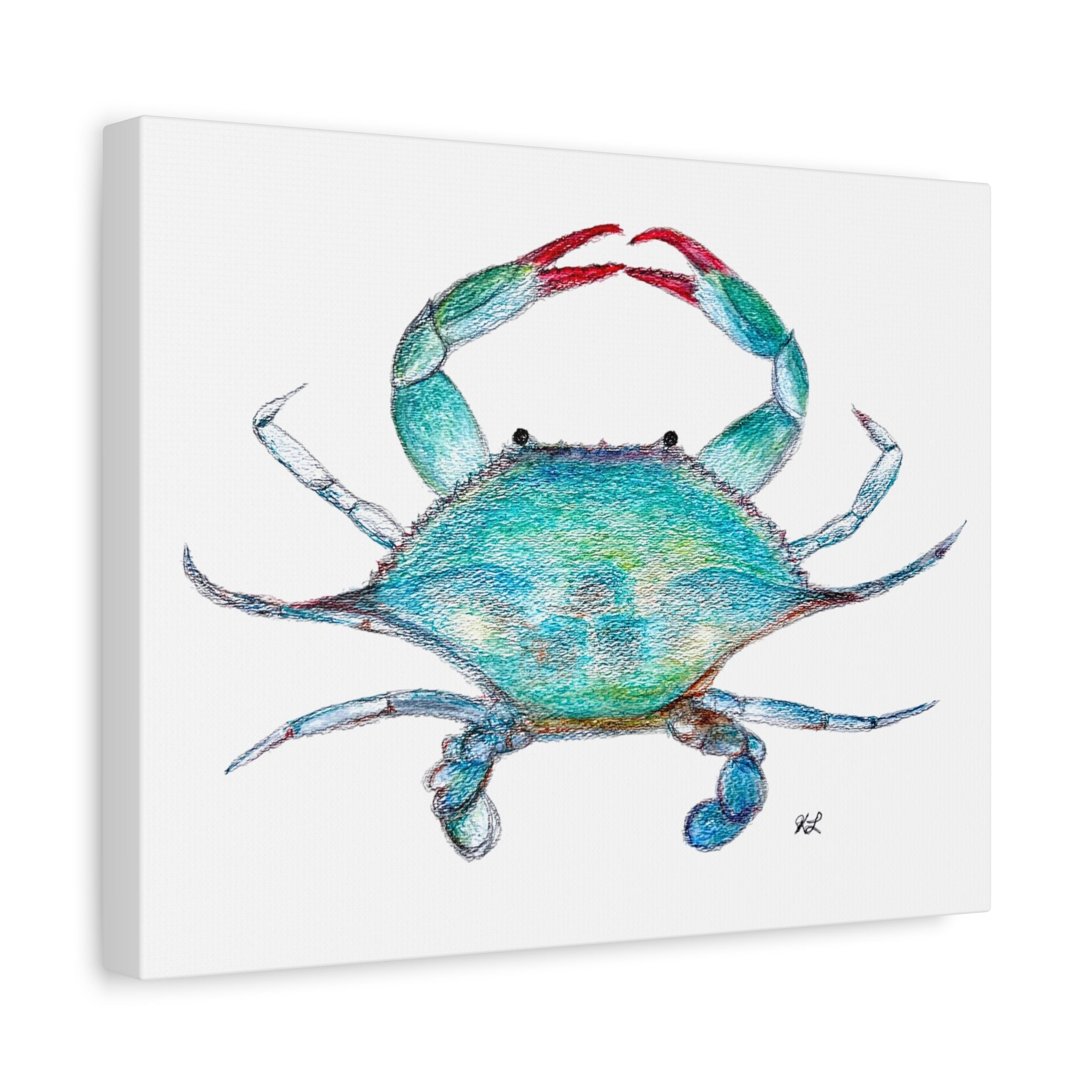 Blue Crab watercolor Canvas Print