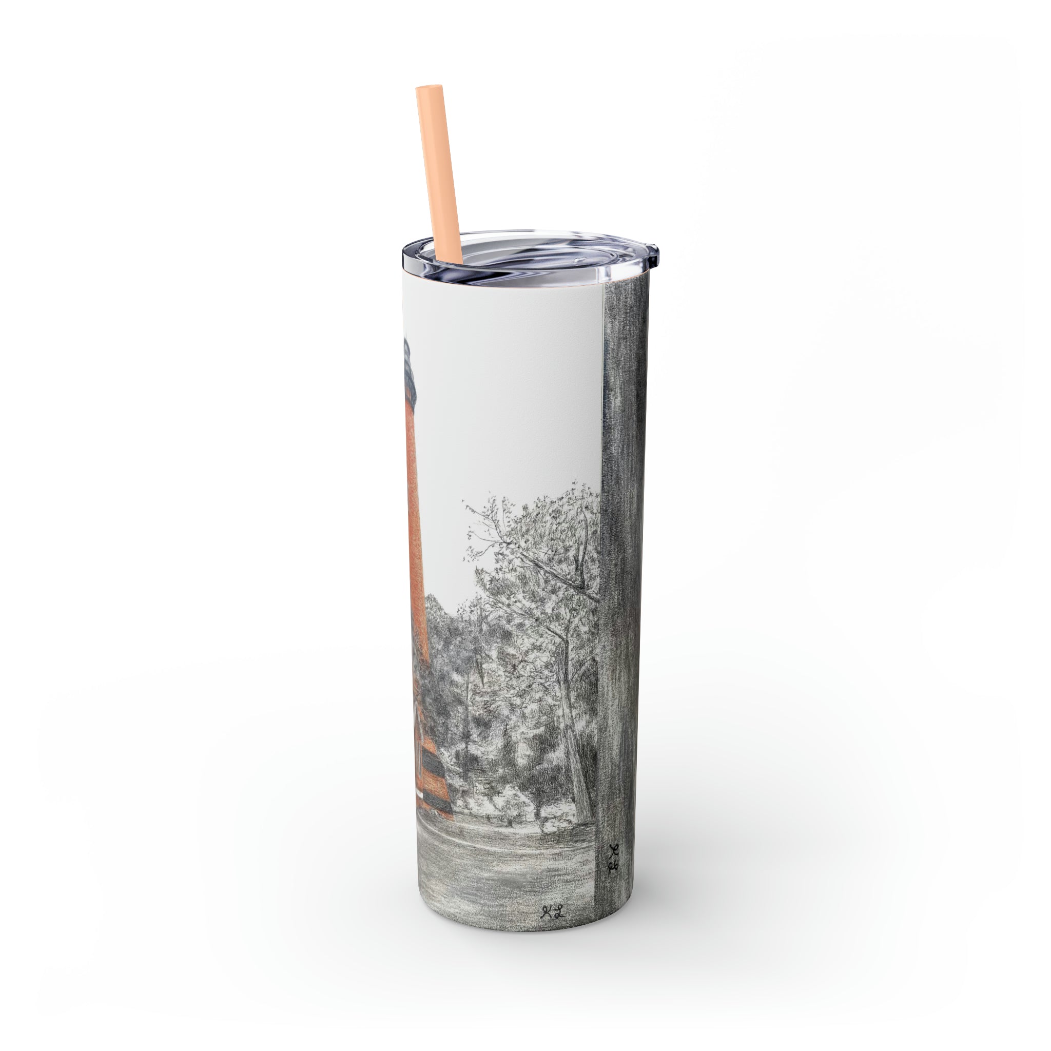 Currituck Lighthouse Skinny Tumbler with Straw, 20oz