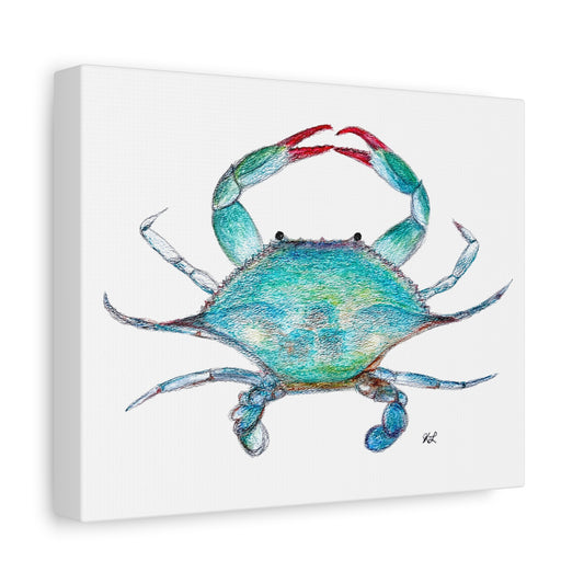 Blue Crab watercolor Canvas Print