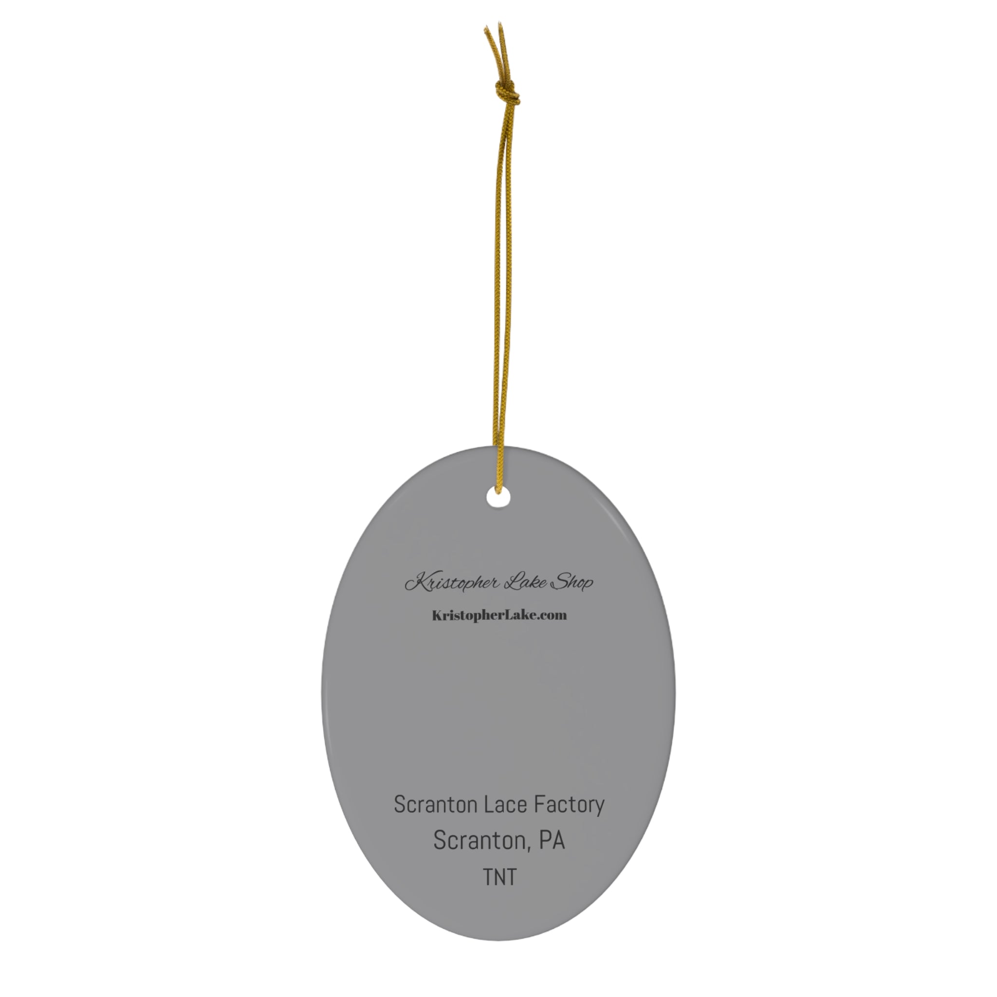 Scranton Lace Factory Ceramic Ornament, 1-Pack